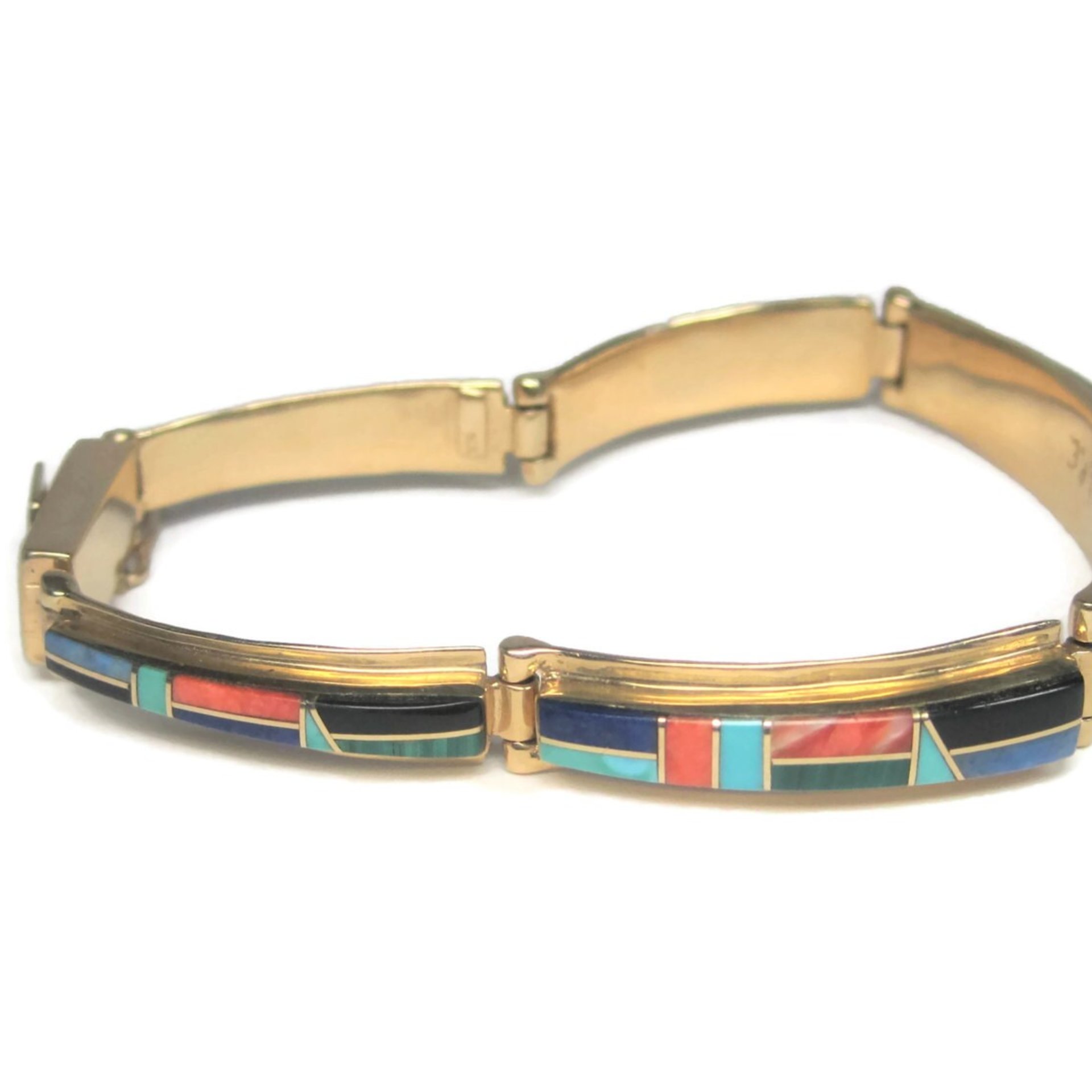 Vintage 14K Inlay Bracelet 8 Inches Cherokee Thomas Barbre