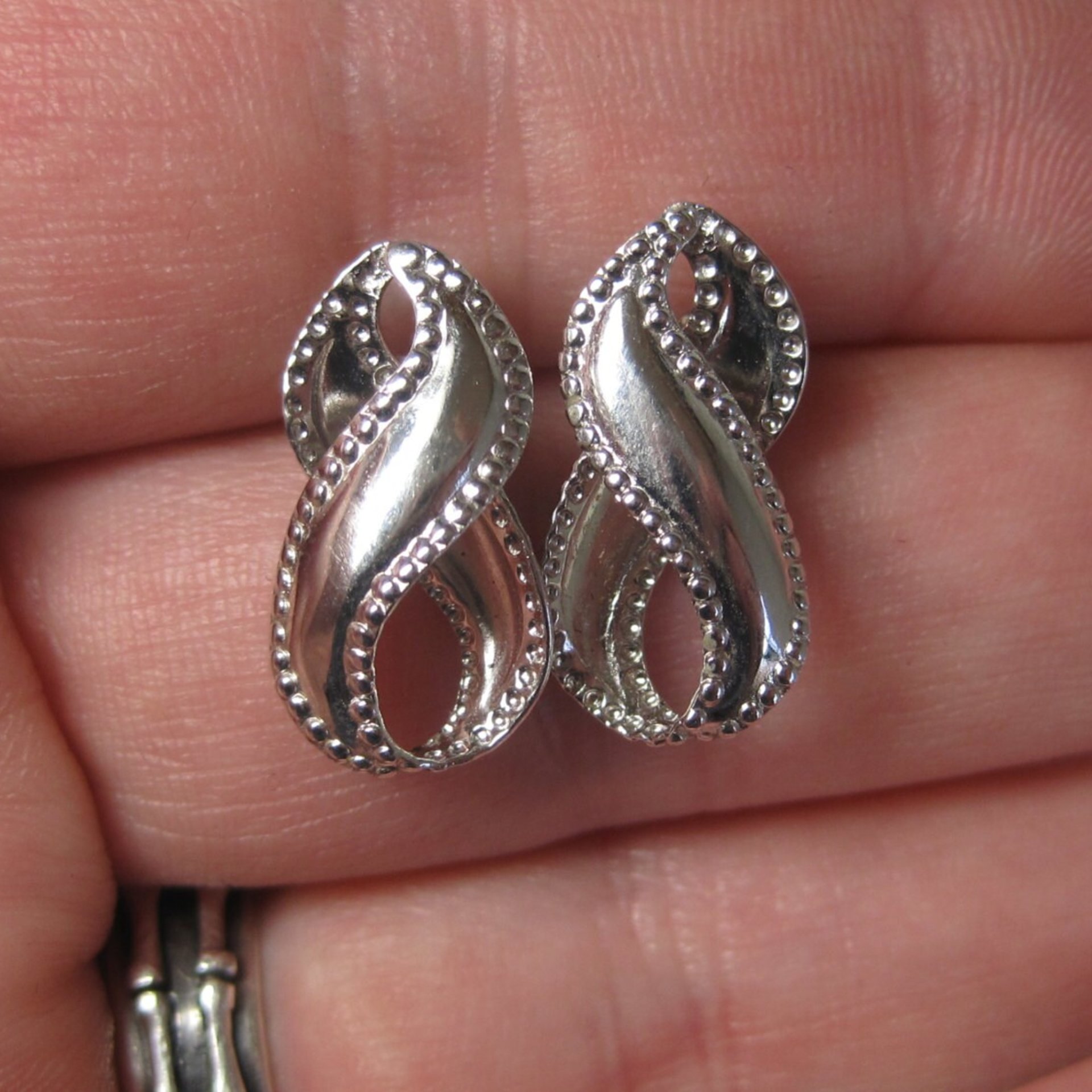 Estate Sterling Infinity Stud Earrings