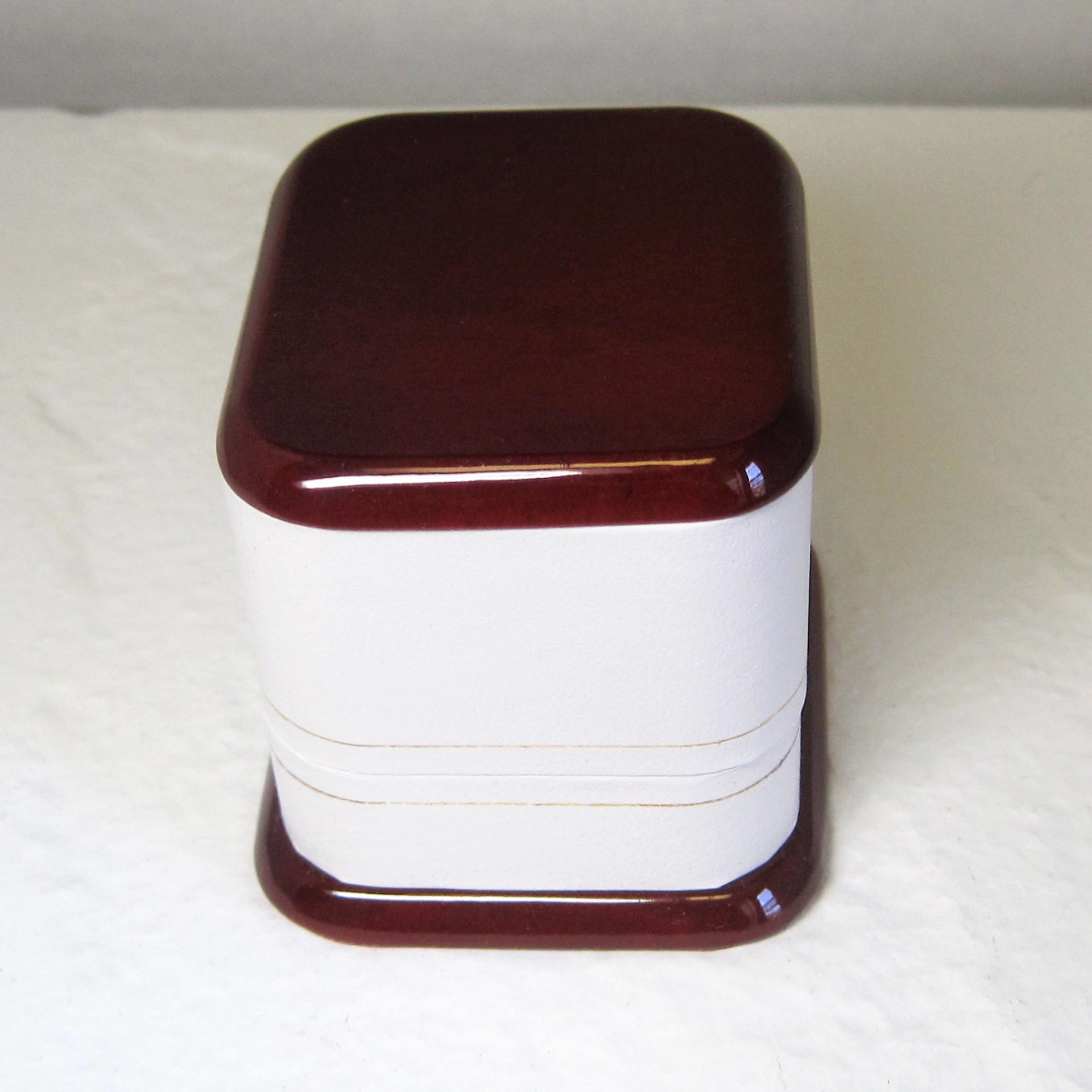 White and Cherry Wood Engagement Ring Box