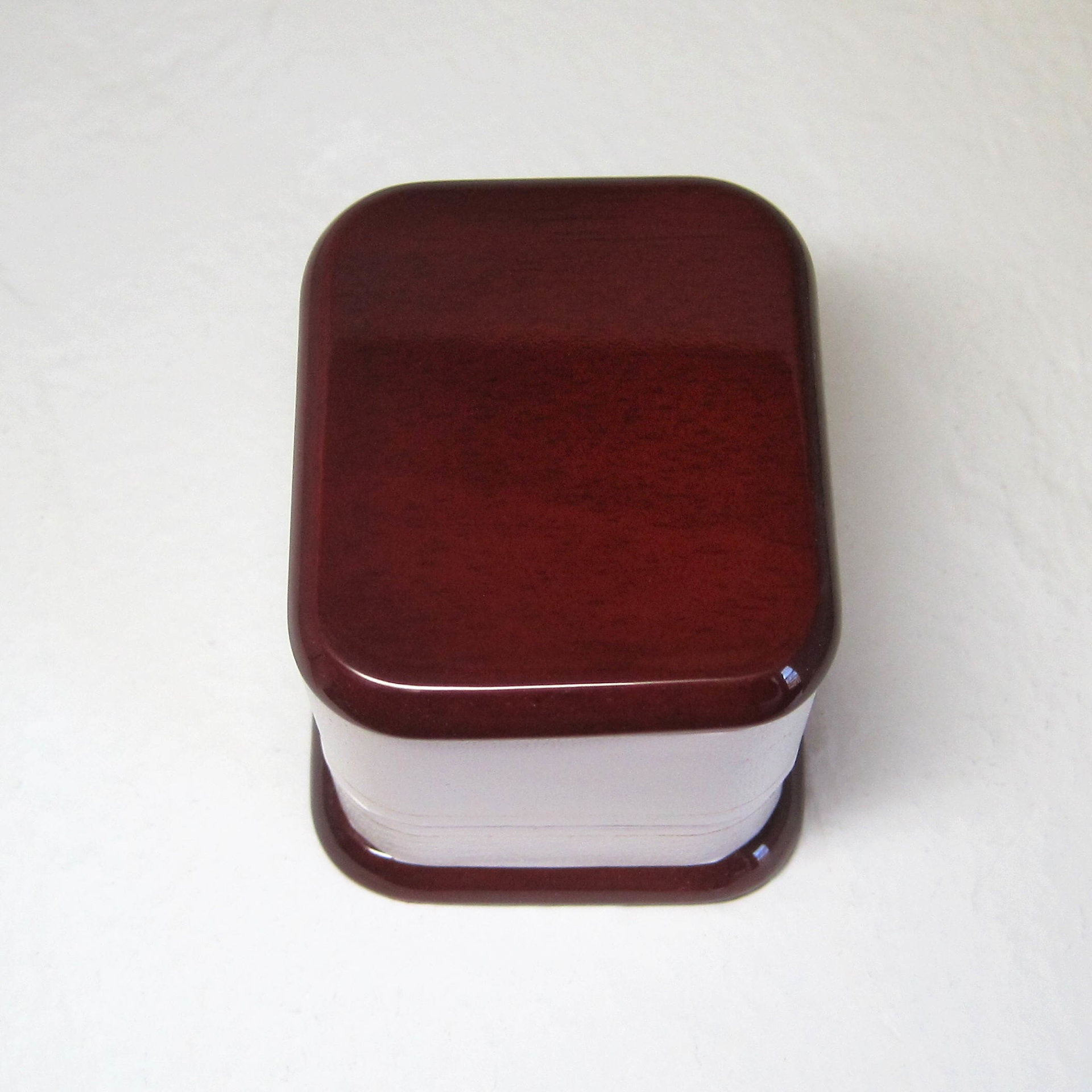 White and Cherry Wood Engagement Ring Box