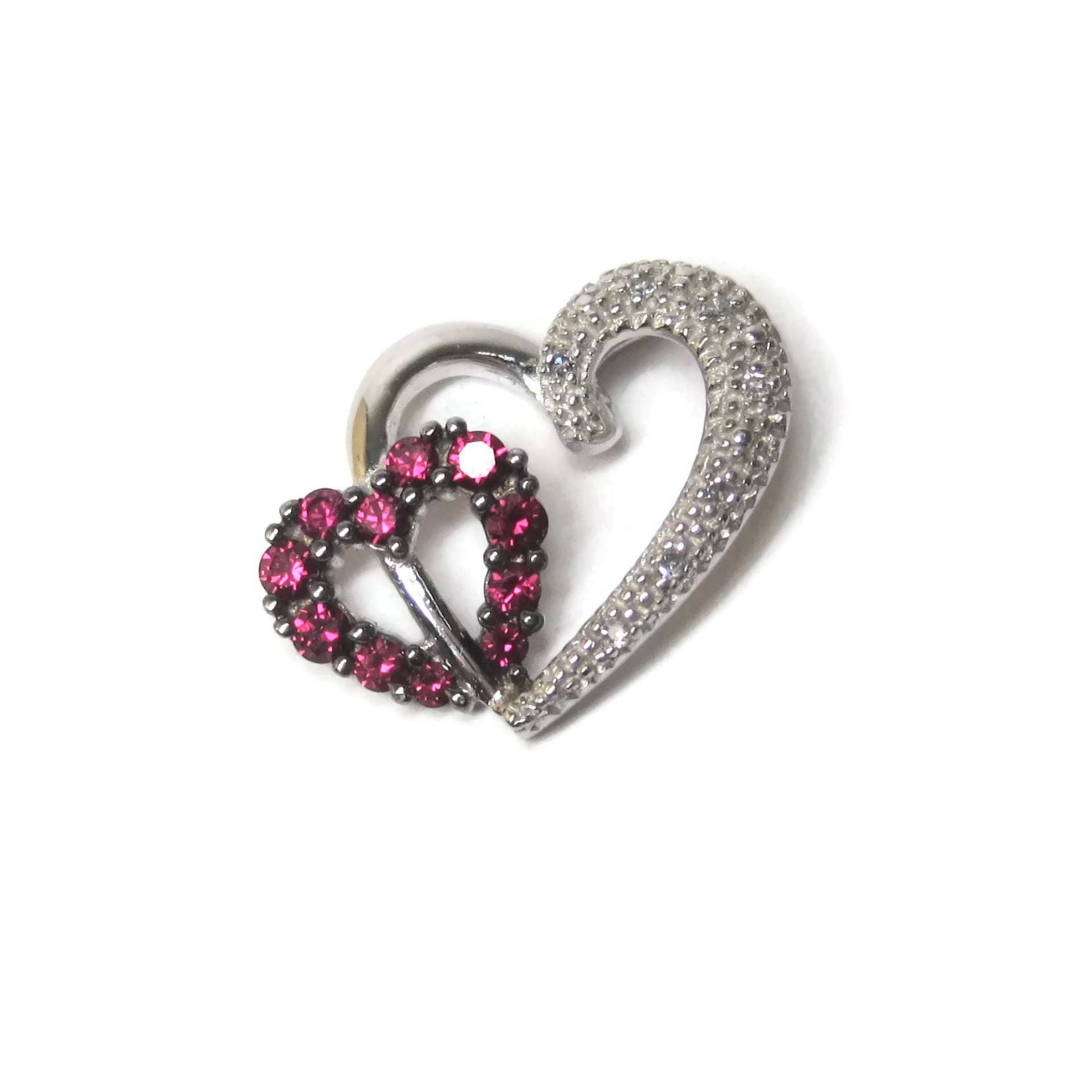 10K Pink Sapphire Diamond Heart Pendant