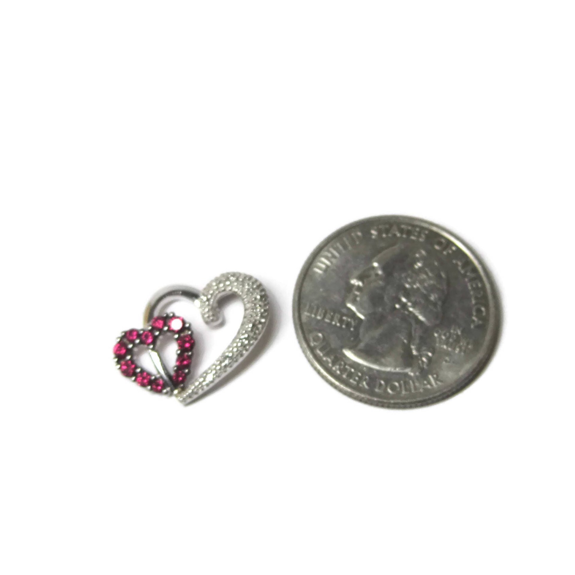 10K Pink Sapphire Diamond Heart Pendant