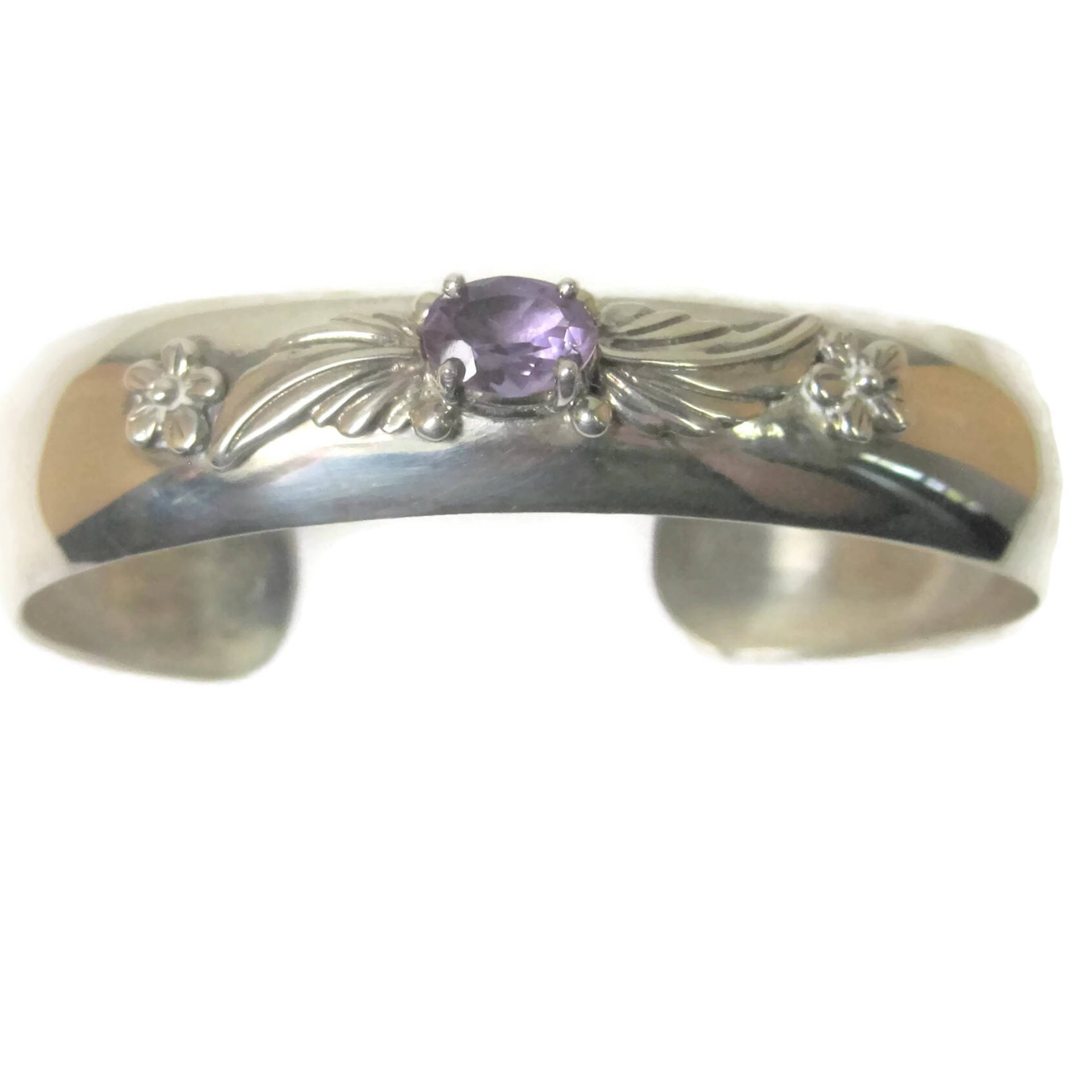 Estate Carol Felley Amethyst Cuff Bracelet 6.25 Inches