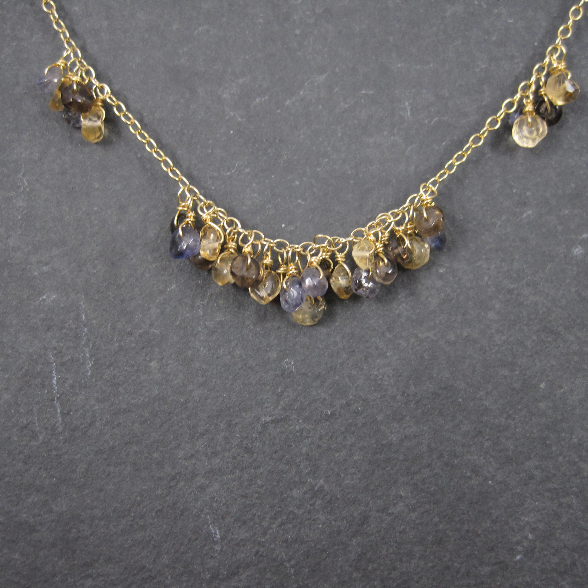 Vintage Vermeil Quartz Necklace 17-19 Inches