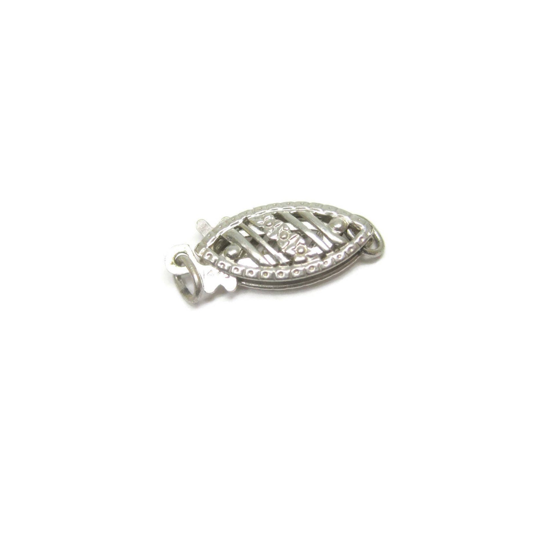 Fishhook Clasp 14K White Gold 1/2 Inch