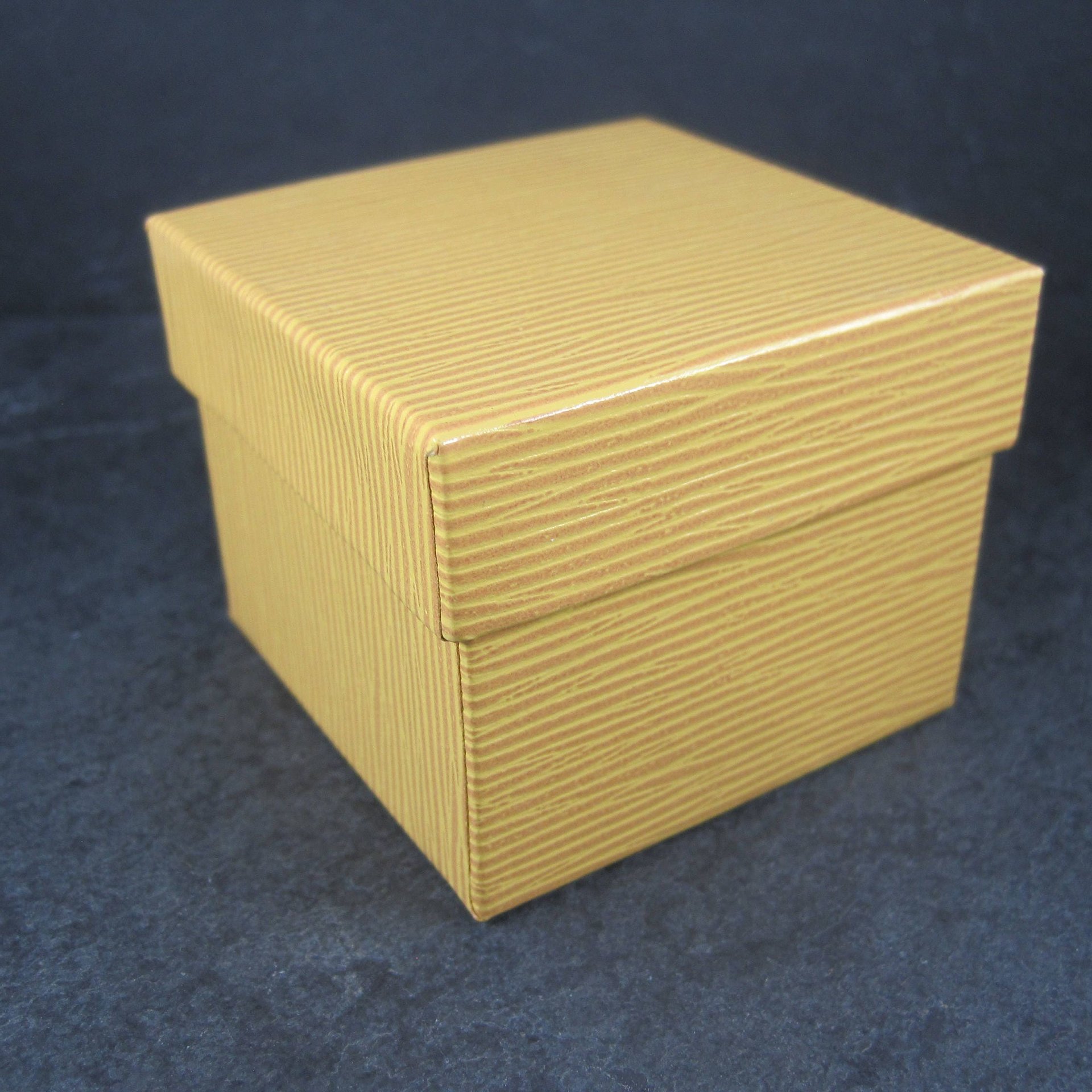 Embossed Golden Yellow Leatherette Ring Box