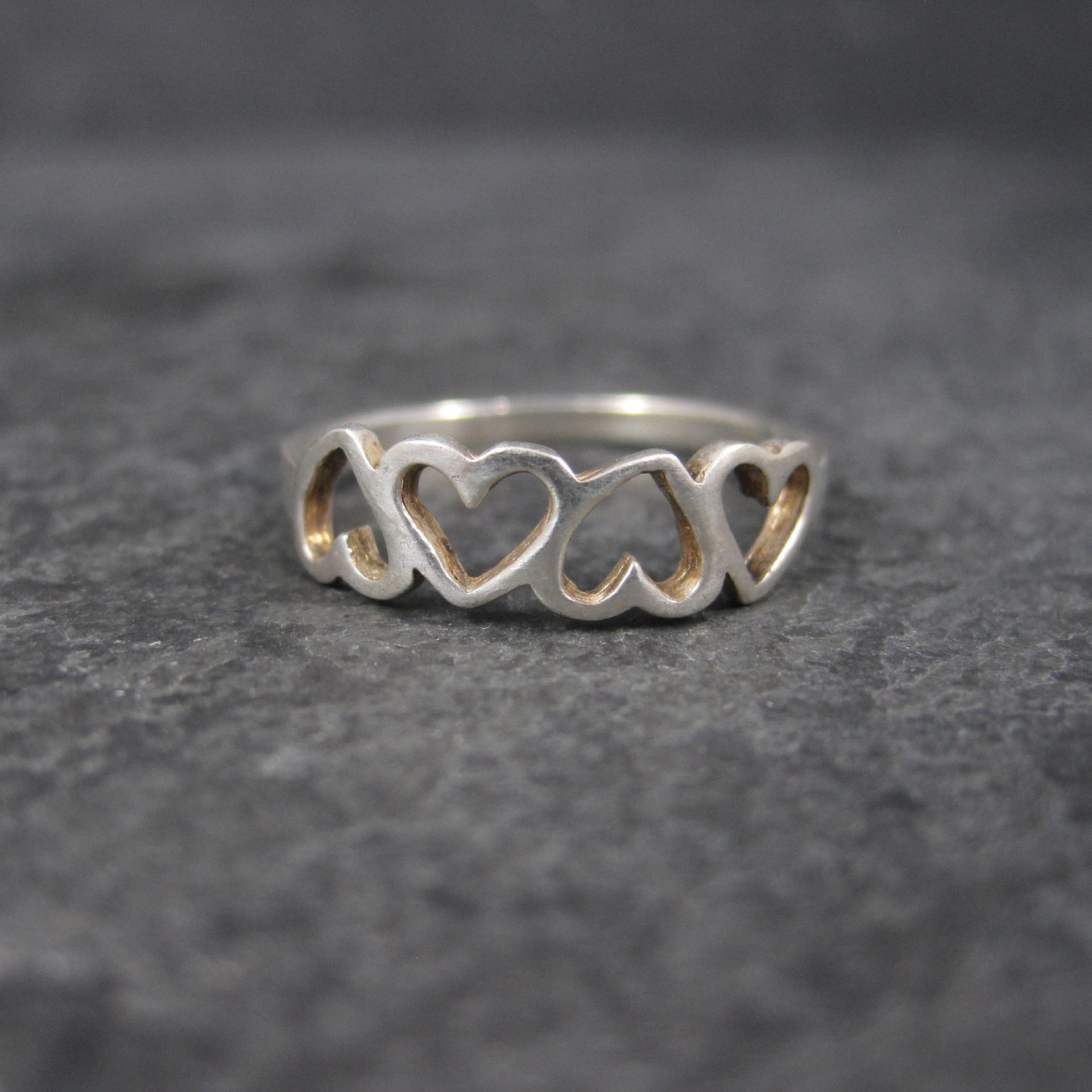 Vintage Sterling Heart Ring Size 8.75