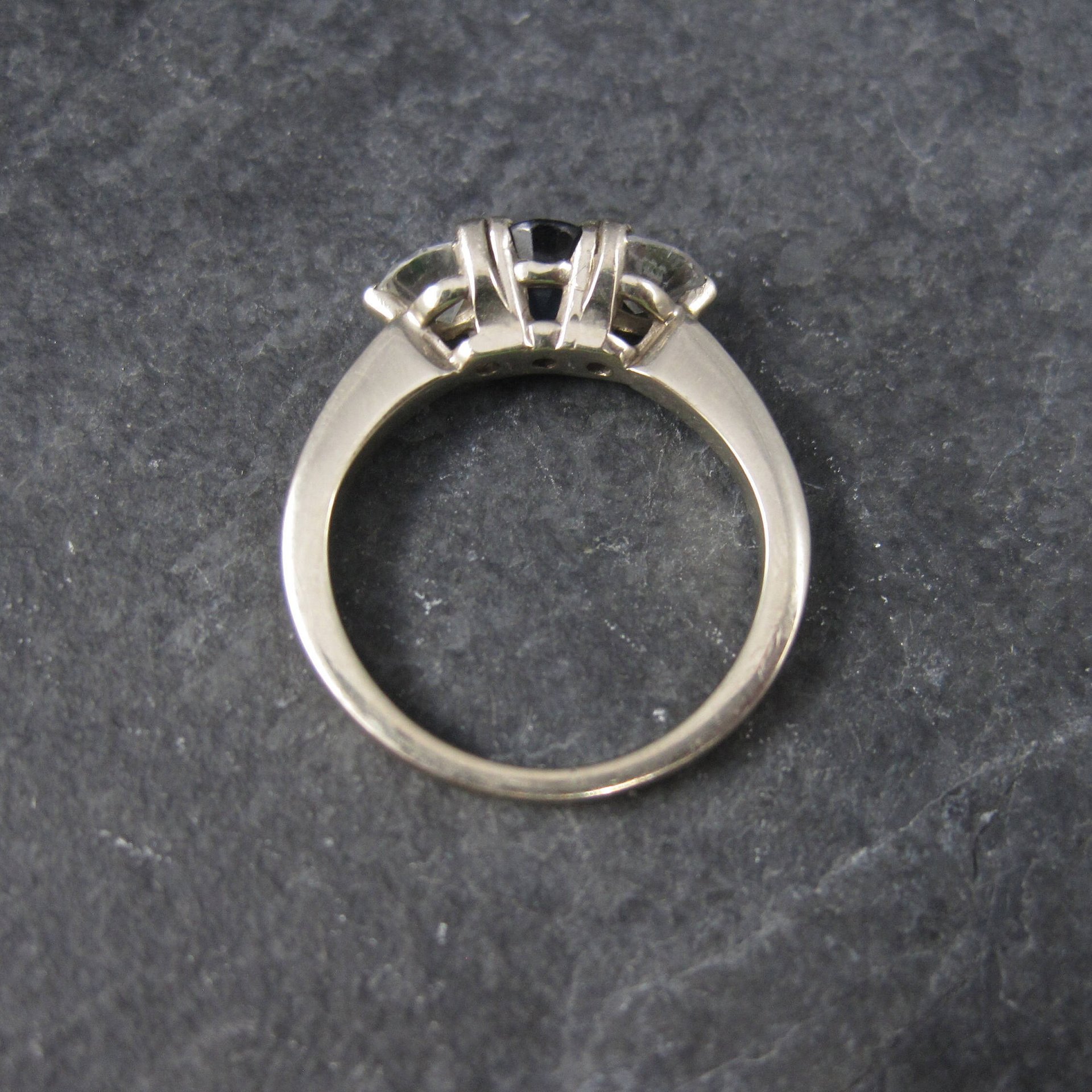 Vintage 14K 1 Carat Diamond Sapphire Ring Size 6