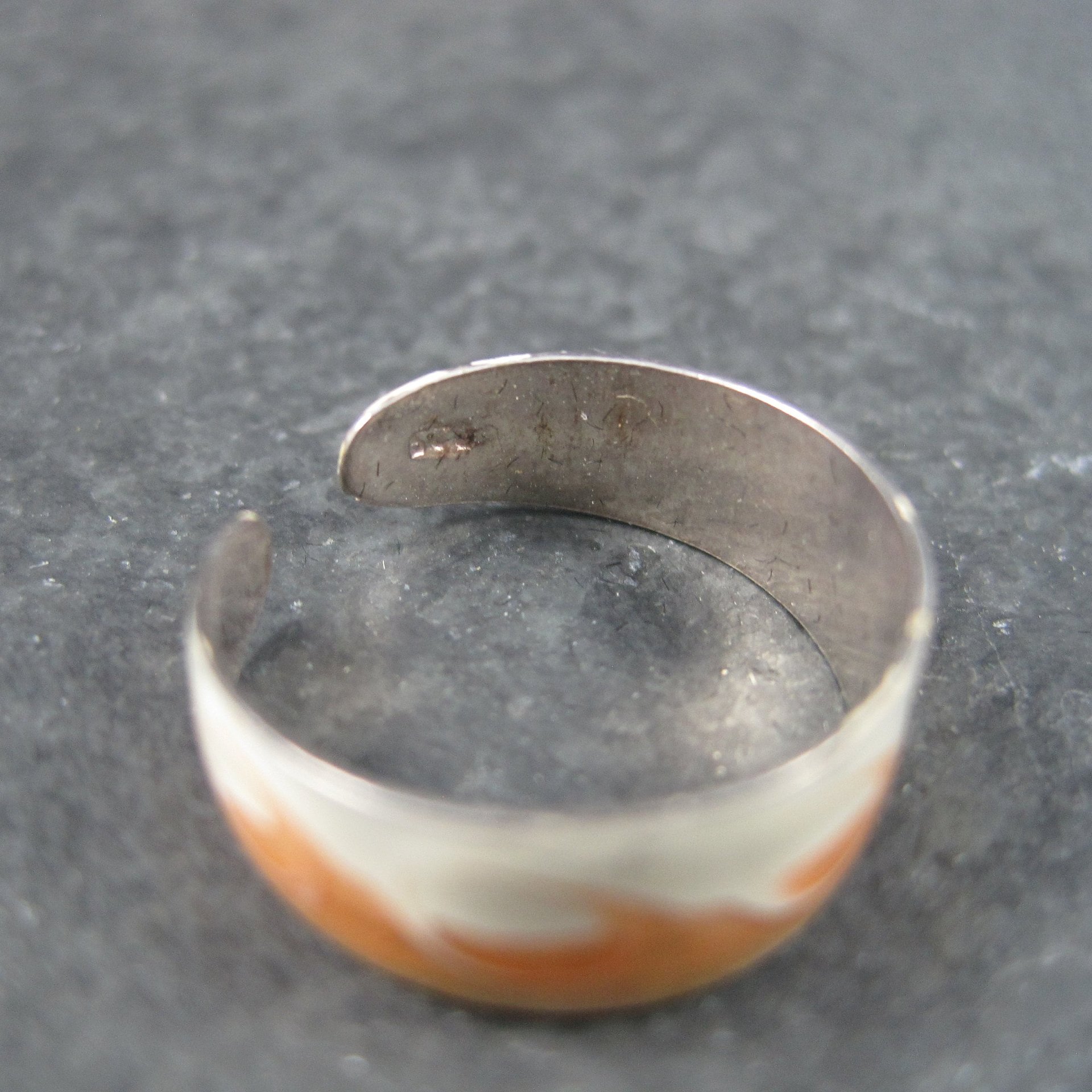 Vintage 90s Sterling Orange Enamel Toe Ring