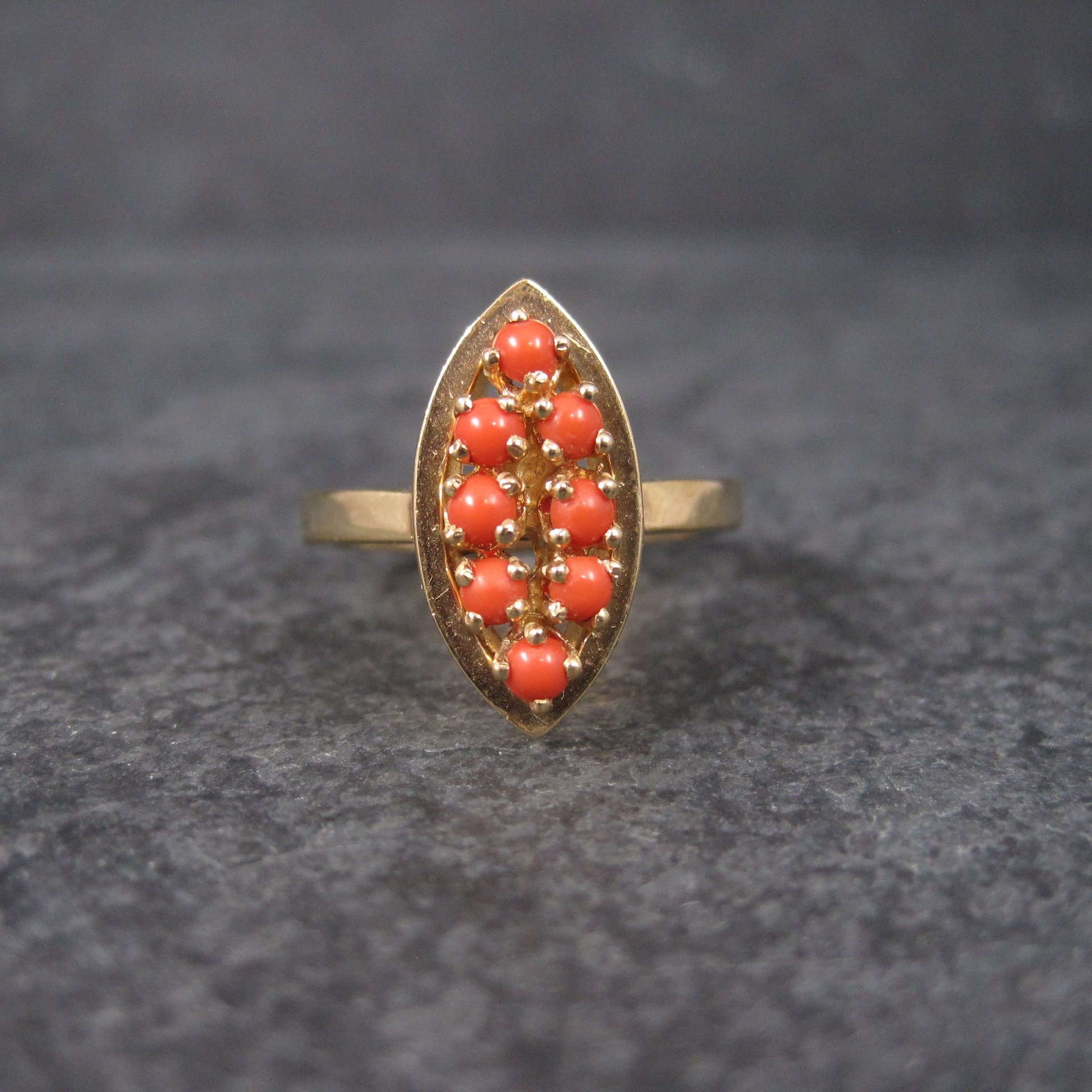 Vintage 14K Coral Ring Size 6.25