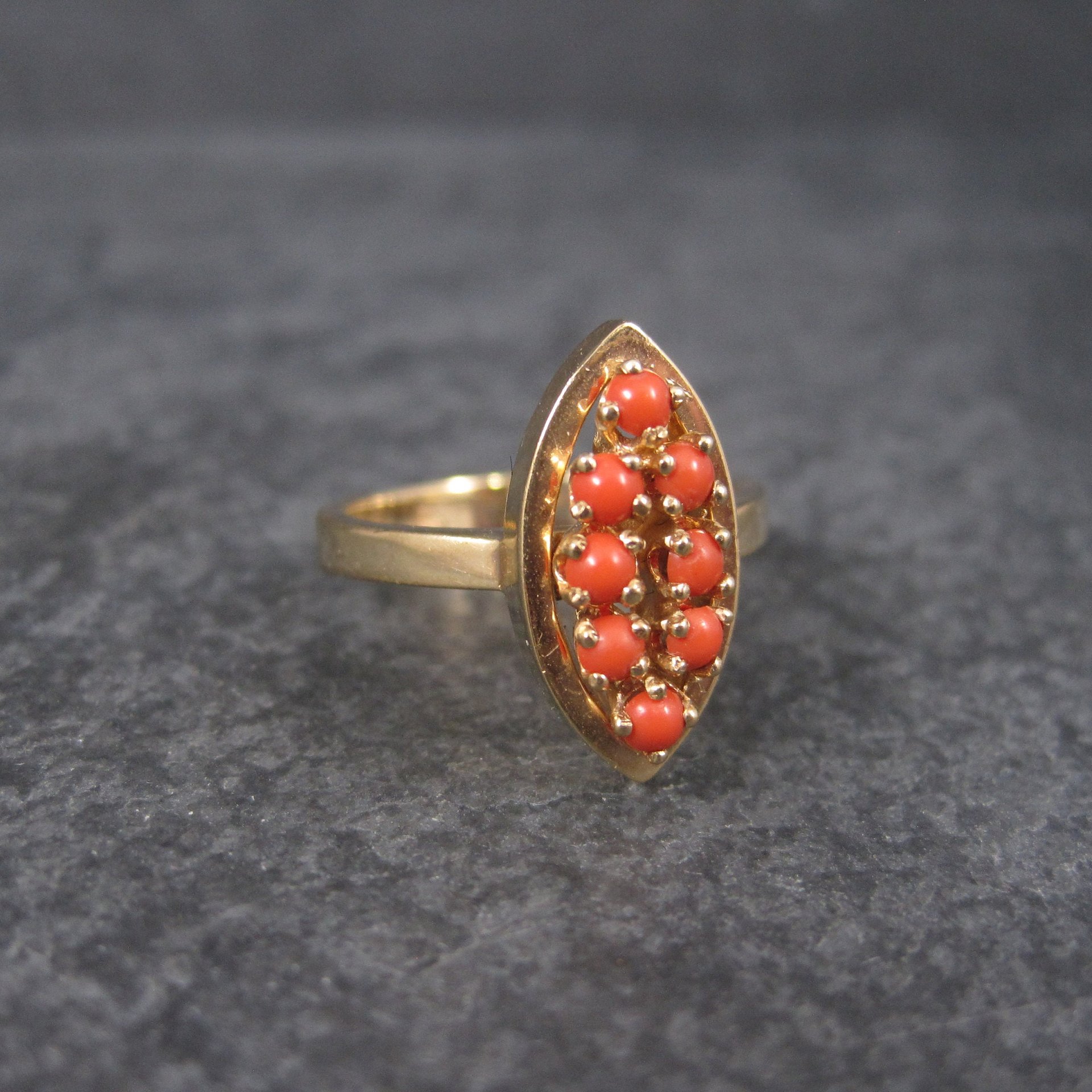 Vintage 14K Coral Ring Size 6.25