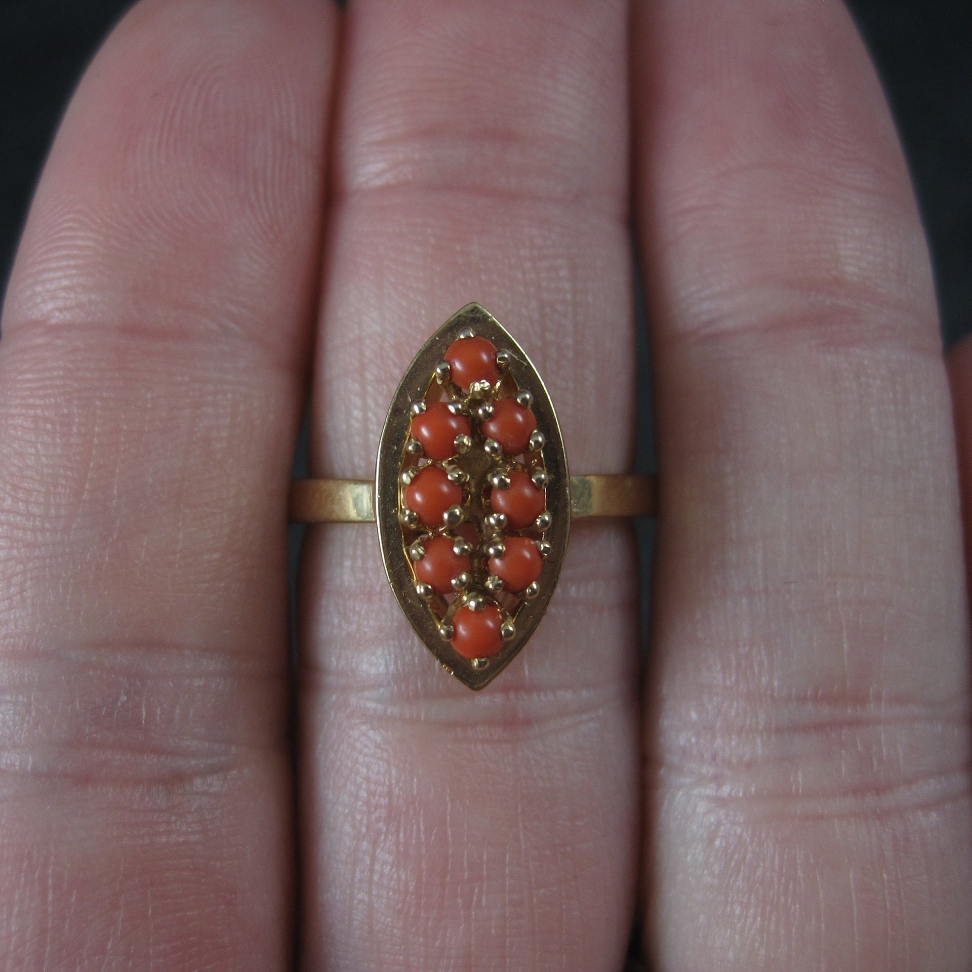Vintage 14K Coral Ring Size 6.25