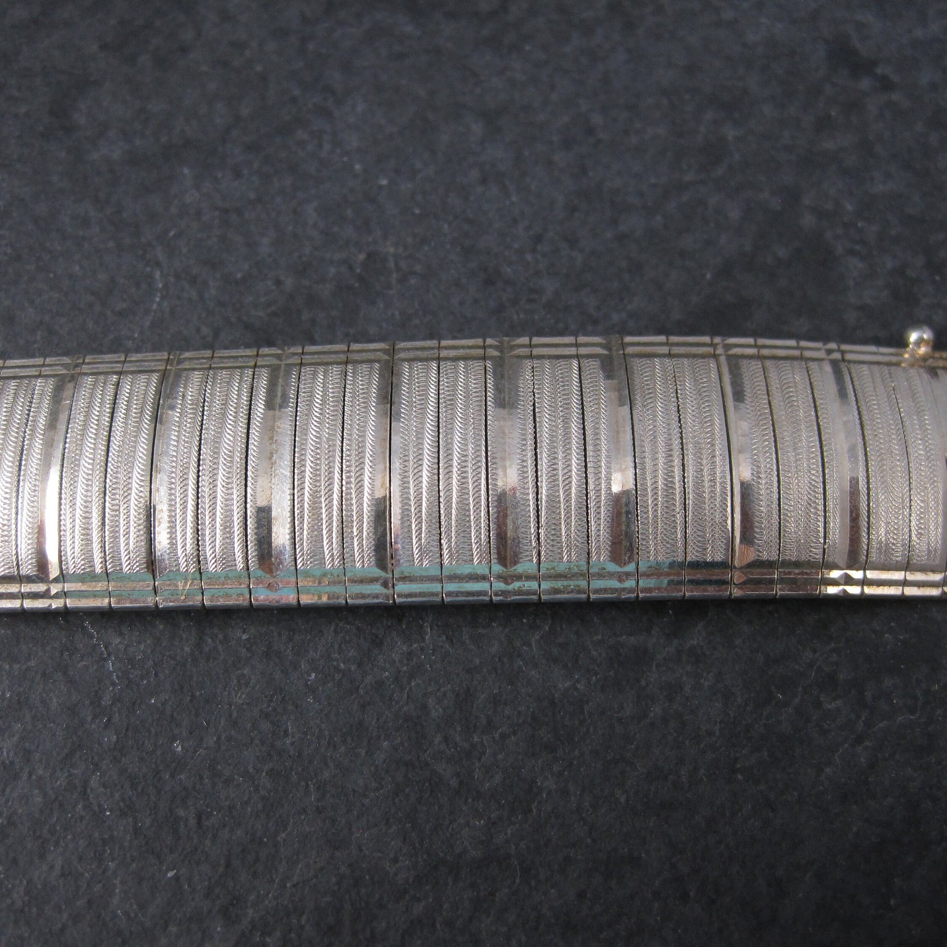 Wide Vintage Sterling 18mm Snake Bracelet 7.5 Inches