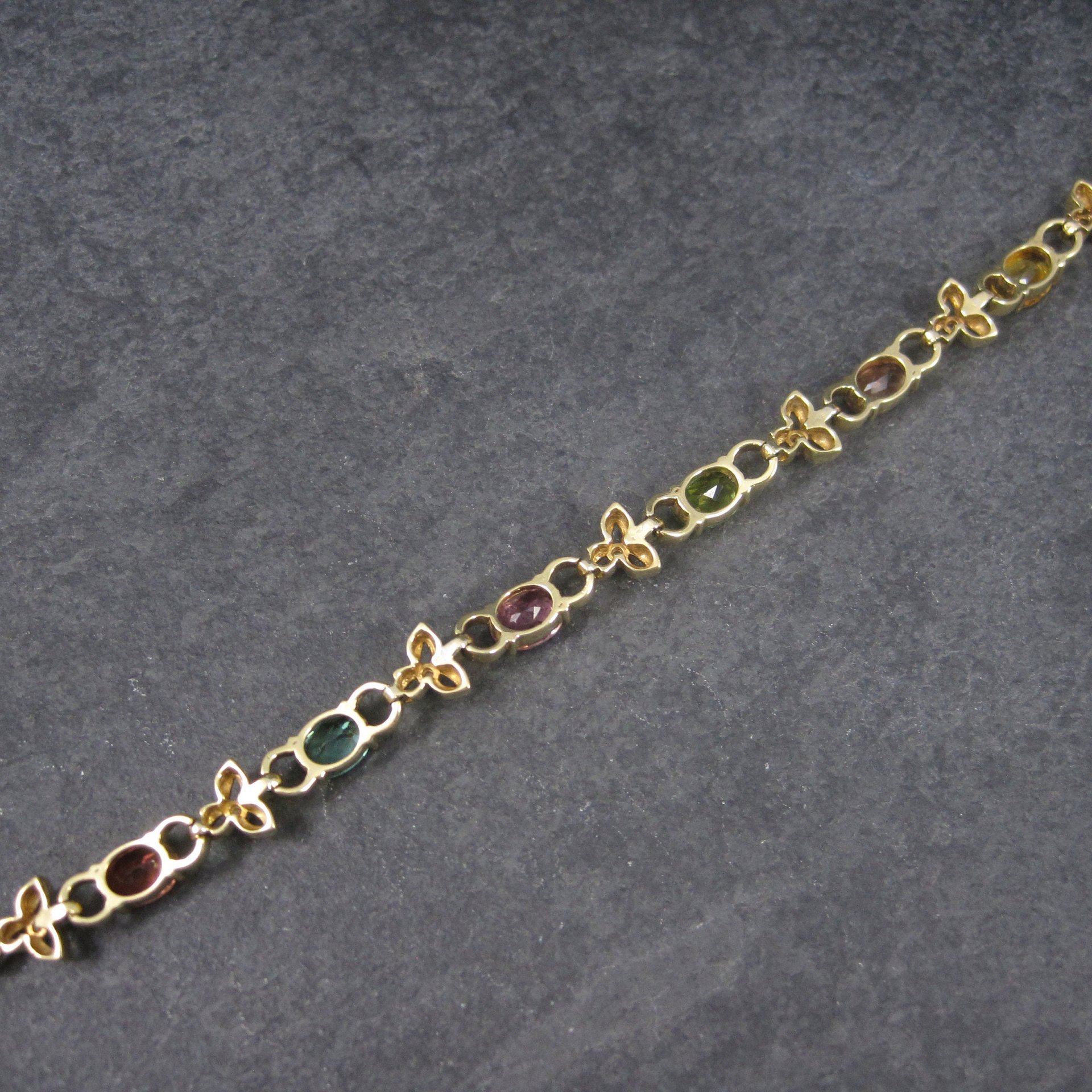Estate 18K 12 Carat Gemstone Diamond Bracelet 6.5 Inches