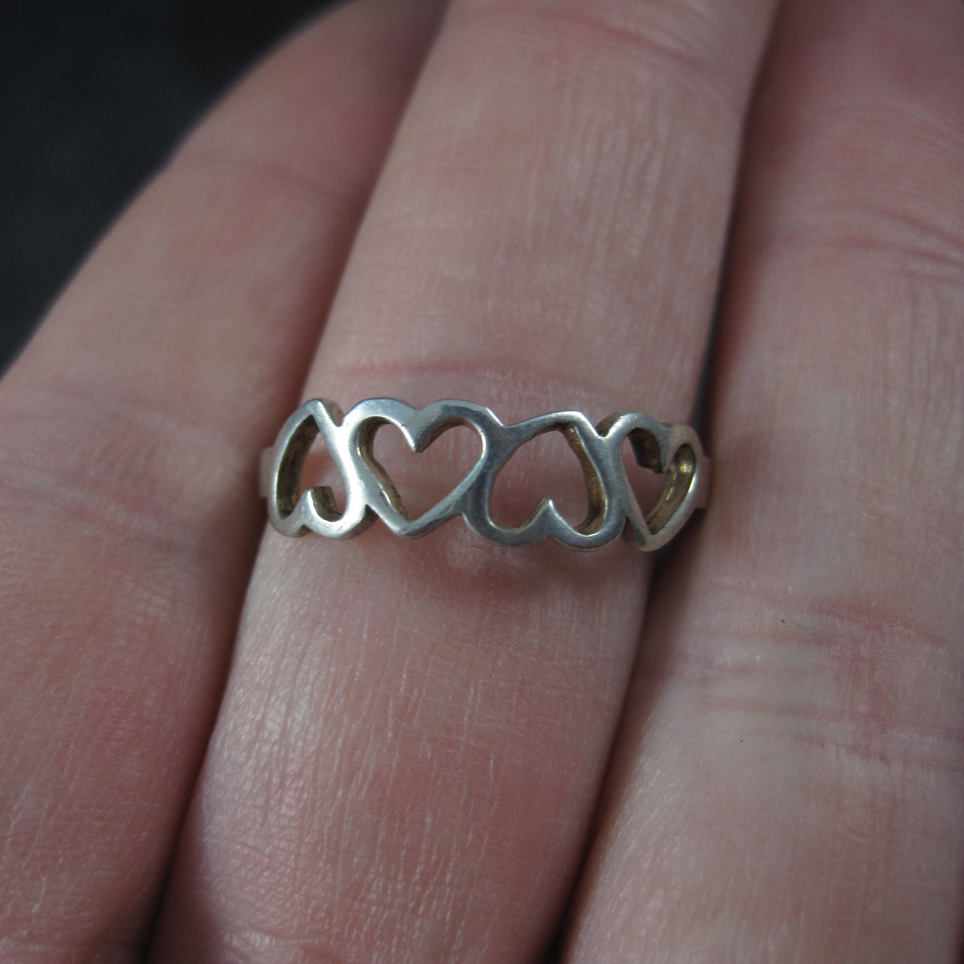 Vintage Sterling Heart Ring Size 8.75