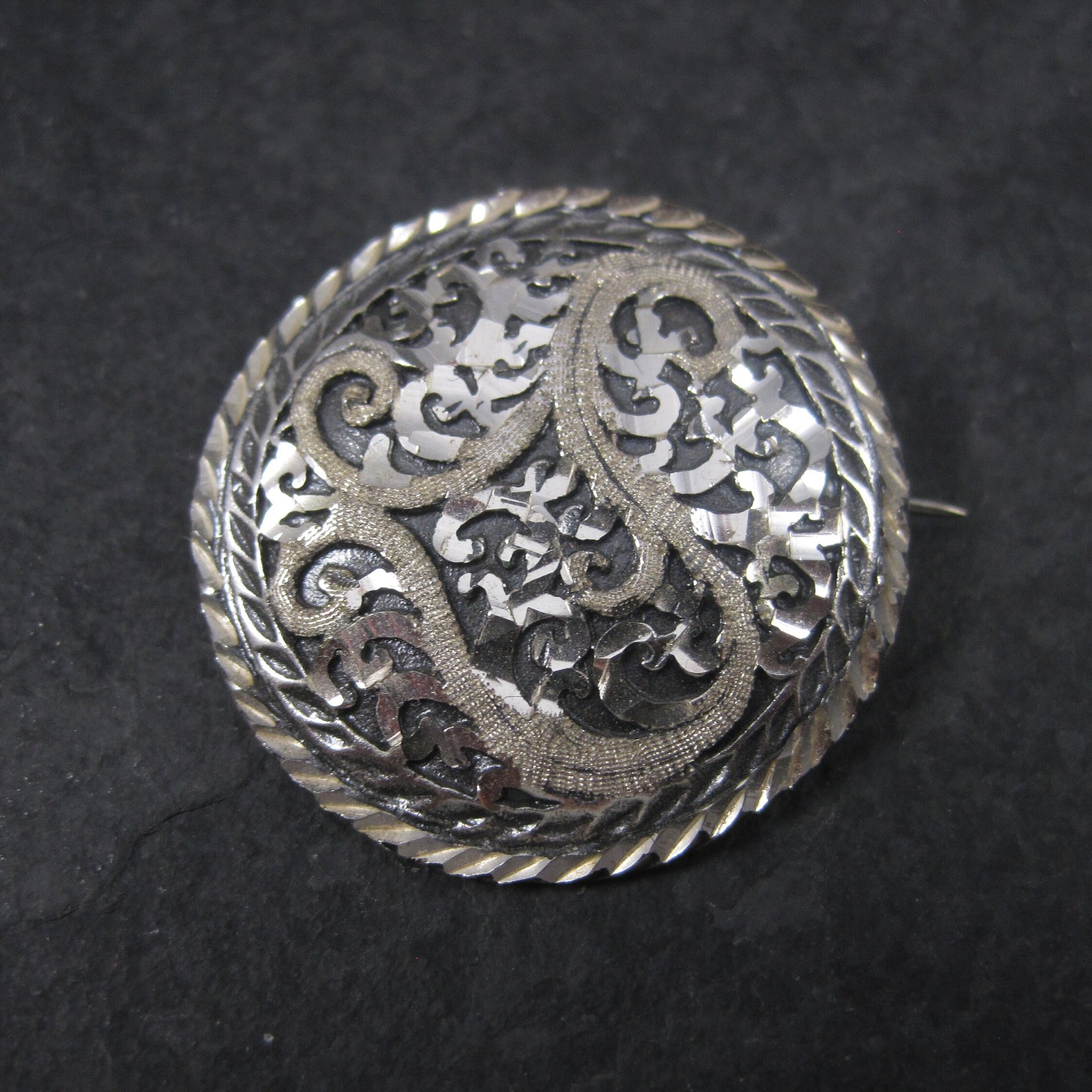 Vintage Black Hills Sterling Silver Brooch | Round Leaf Design Pin by Langers | South Dakota Jewelry Gift NOS