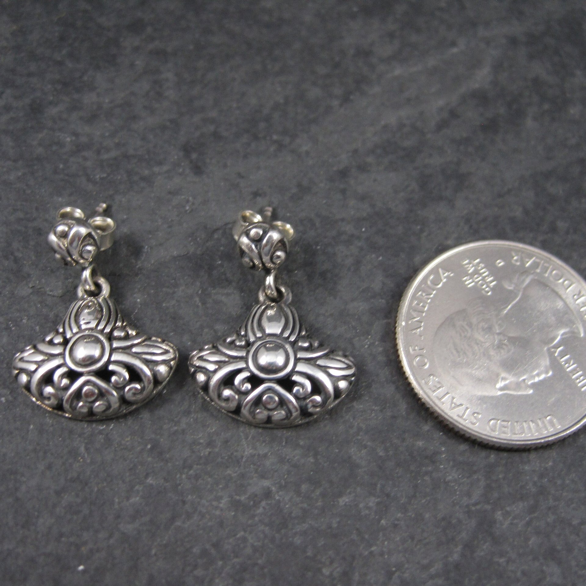 Vintage Sterling Victorian Style Earrings