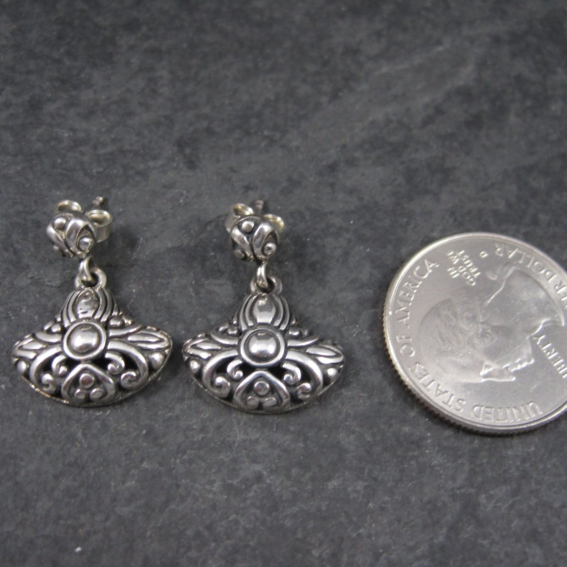 Vintage Sterling Victorian Style Earrings