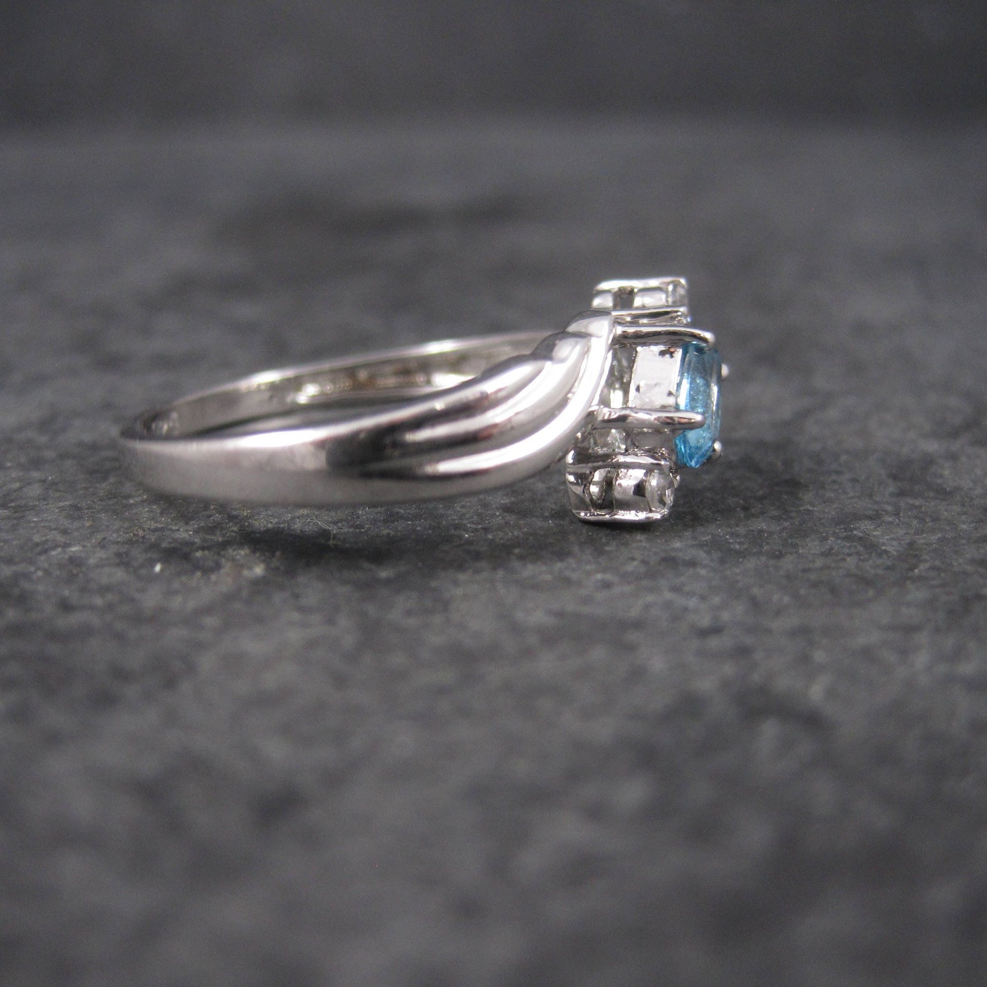 Vintage Sterling Blue Topaz Ring Size 10