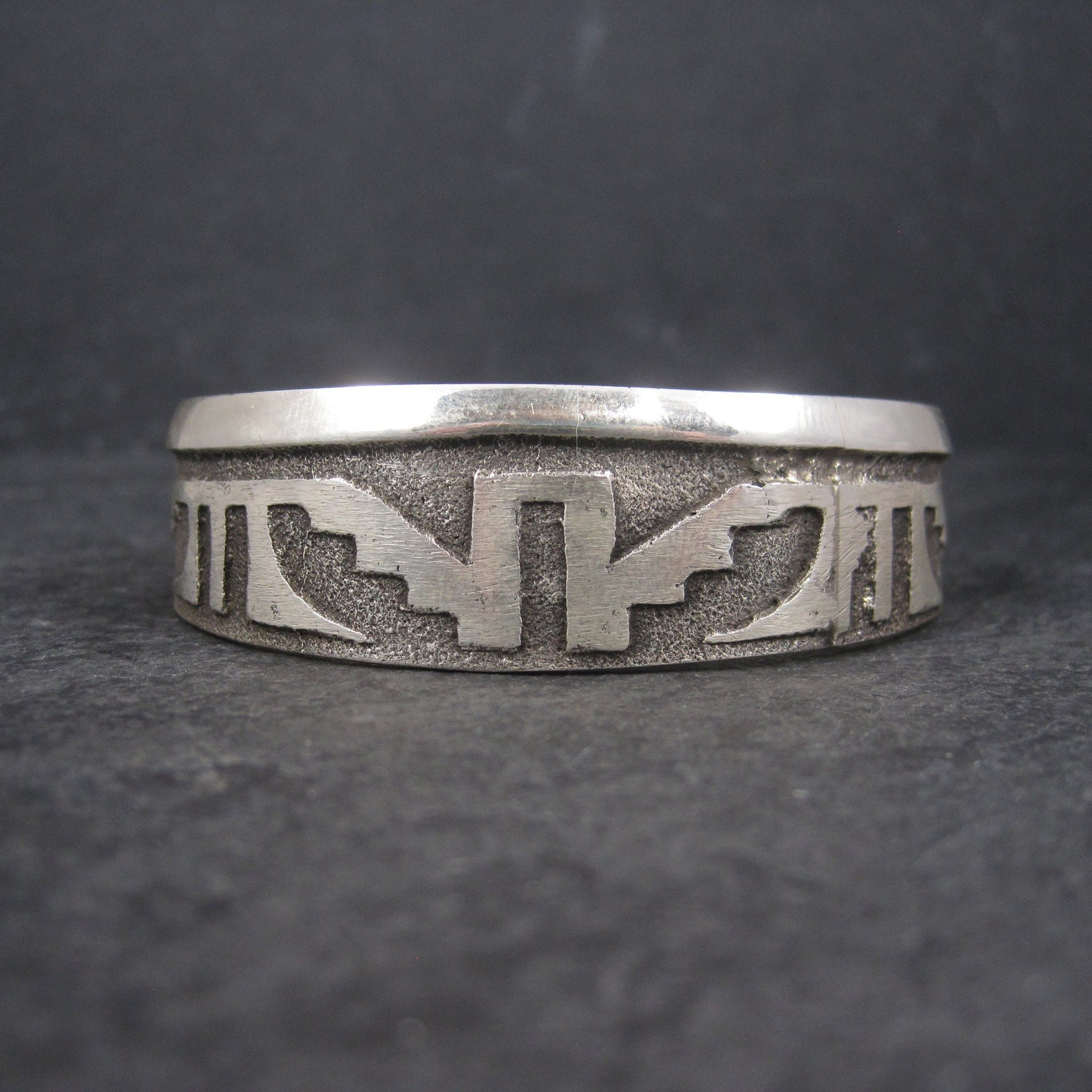 Navajo Sterling Tufa Cuff Bracelet 6.25 Inches Anthony Bowman