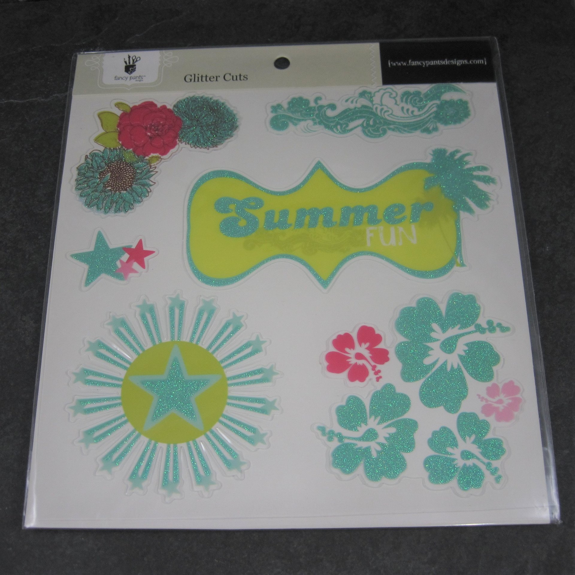 Fancy Pants Summer Scrapbooking Stickers Glitter Cuts Discontinued