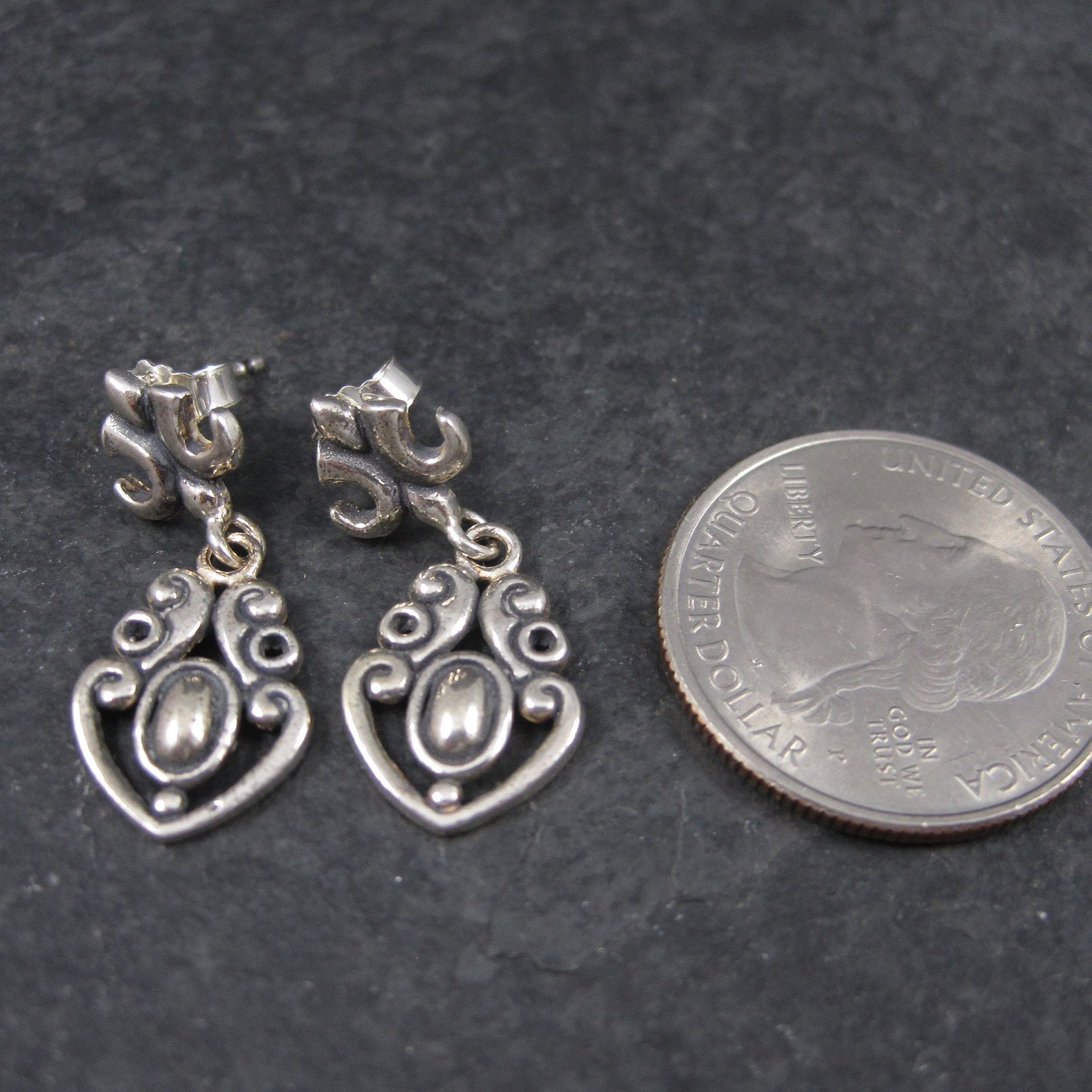 Vintage Sterling Victorian Style Earrings