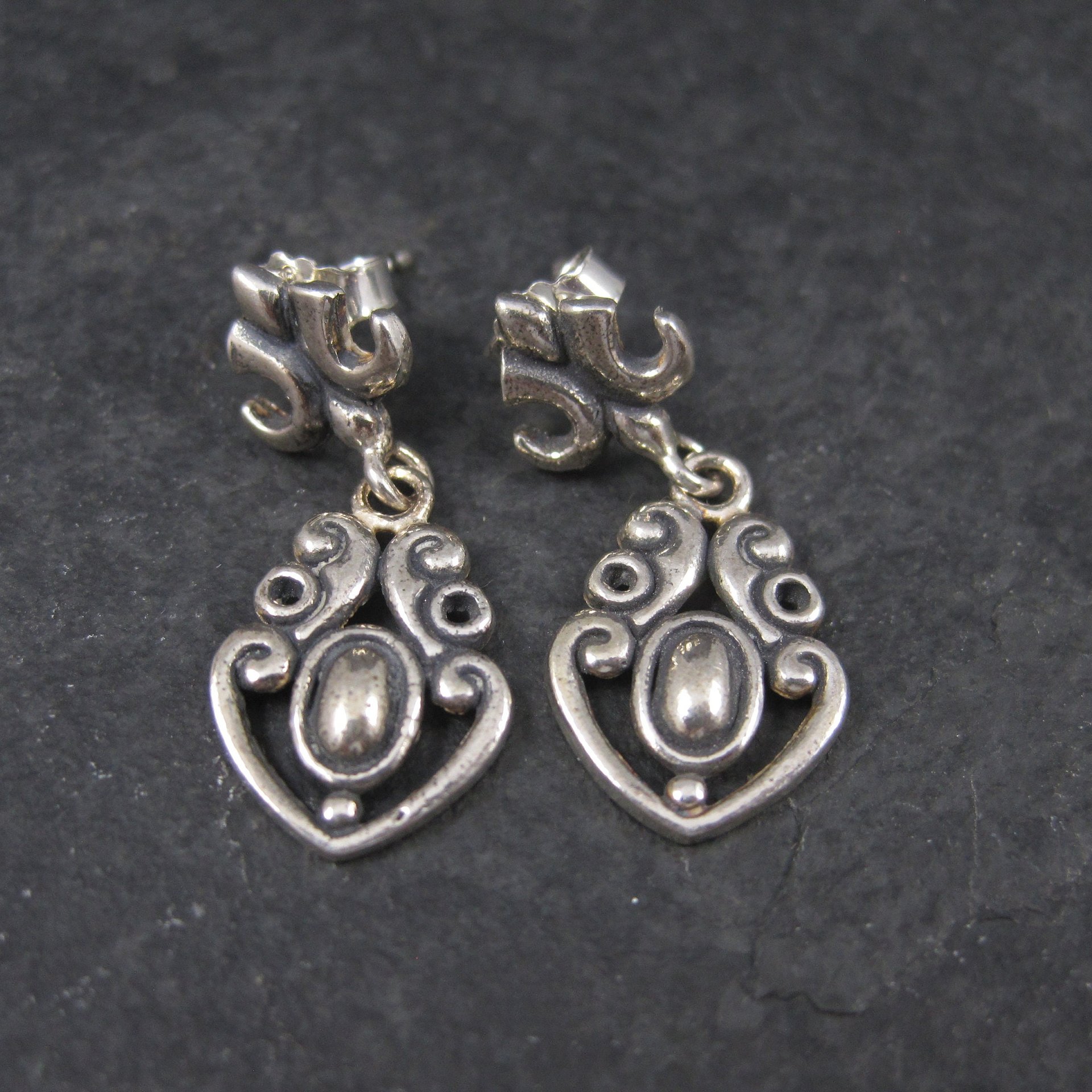 Vintage Sterling Victorian Style Earrings