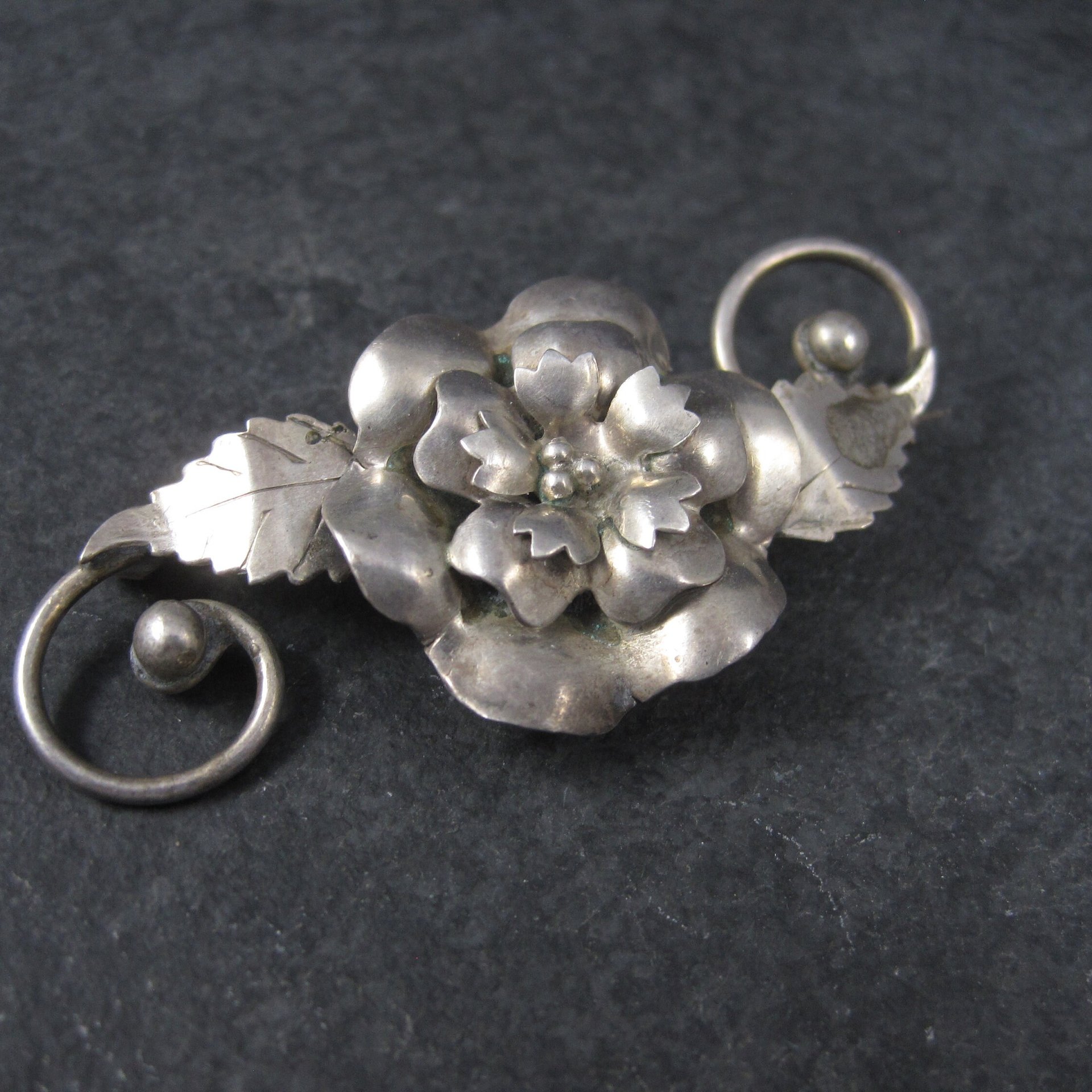 Vintage Sterling Flower Brooch