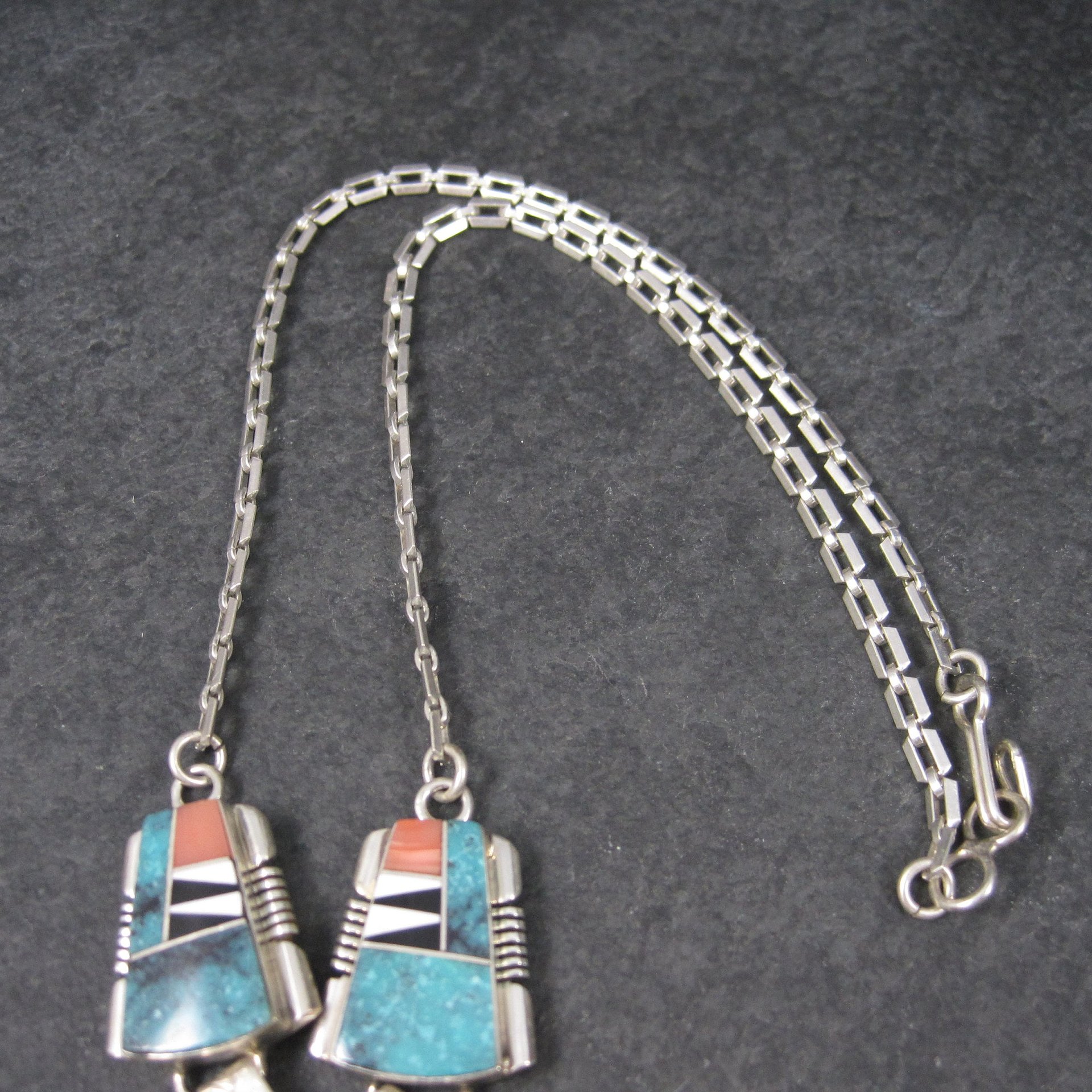 Vintage Navajo Turquoise Inlay Necklace John Charley