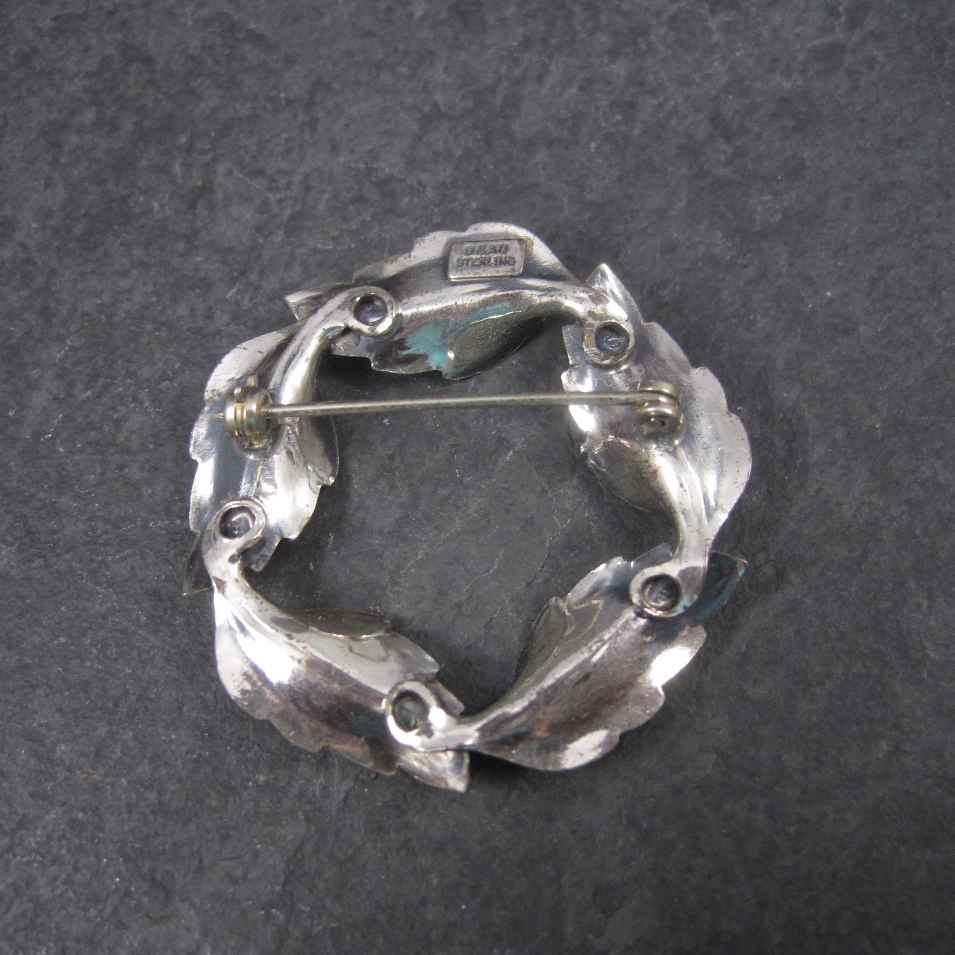 Estate Beau Sterling Leaf Brooch