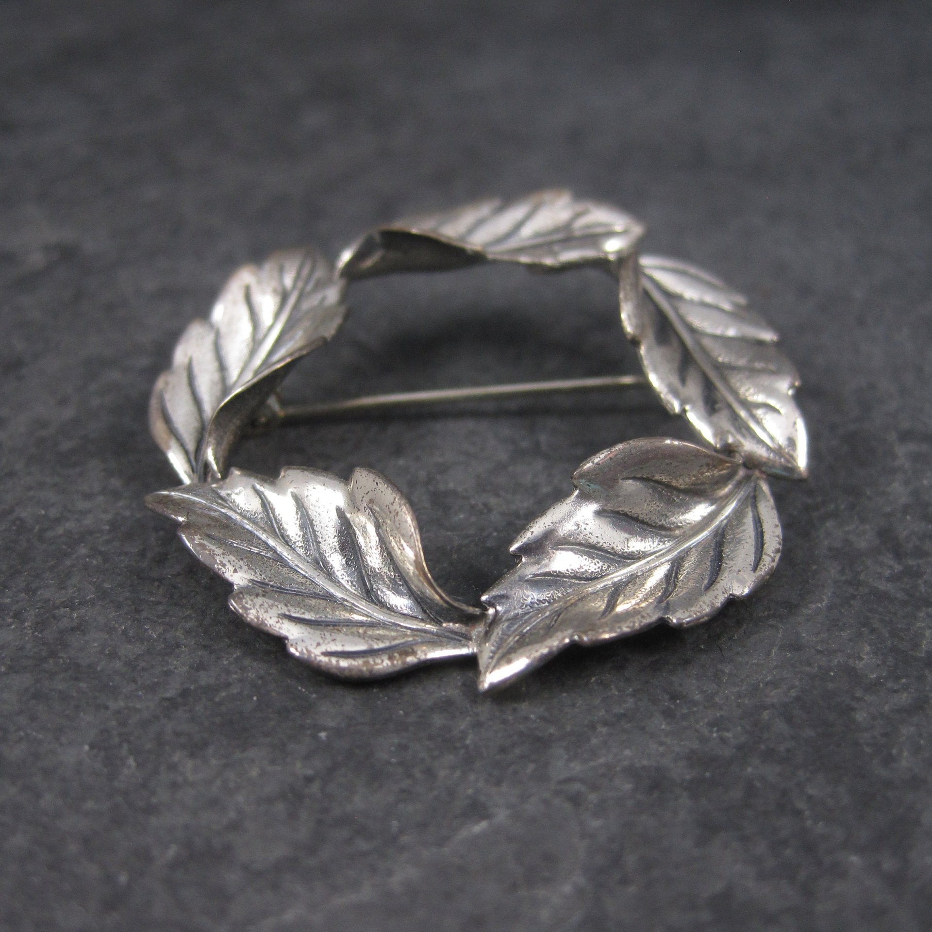 Estate Beau Sterling Leaf Brooch