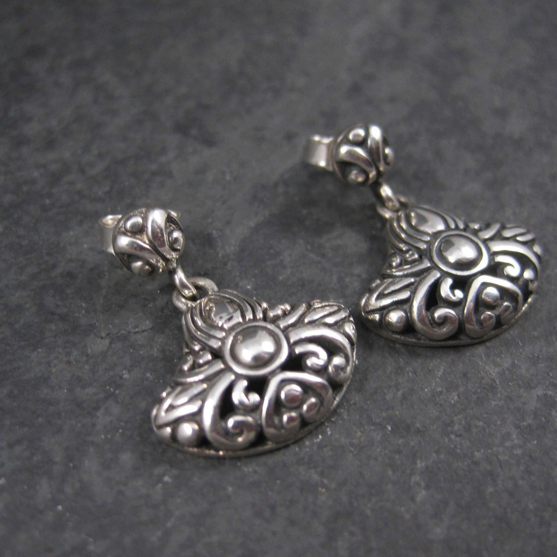 Vintage Sterling Victorian Style Earrings