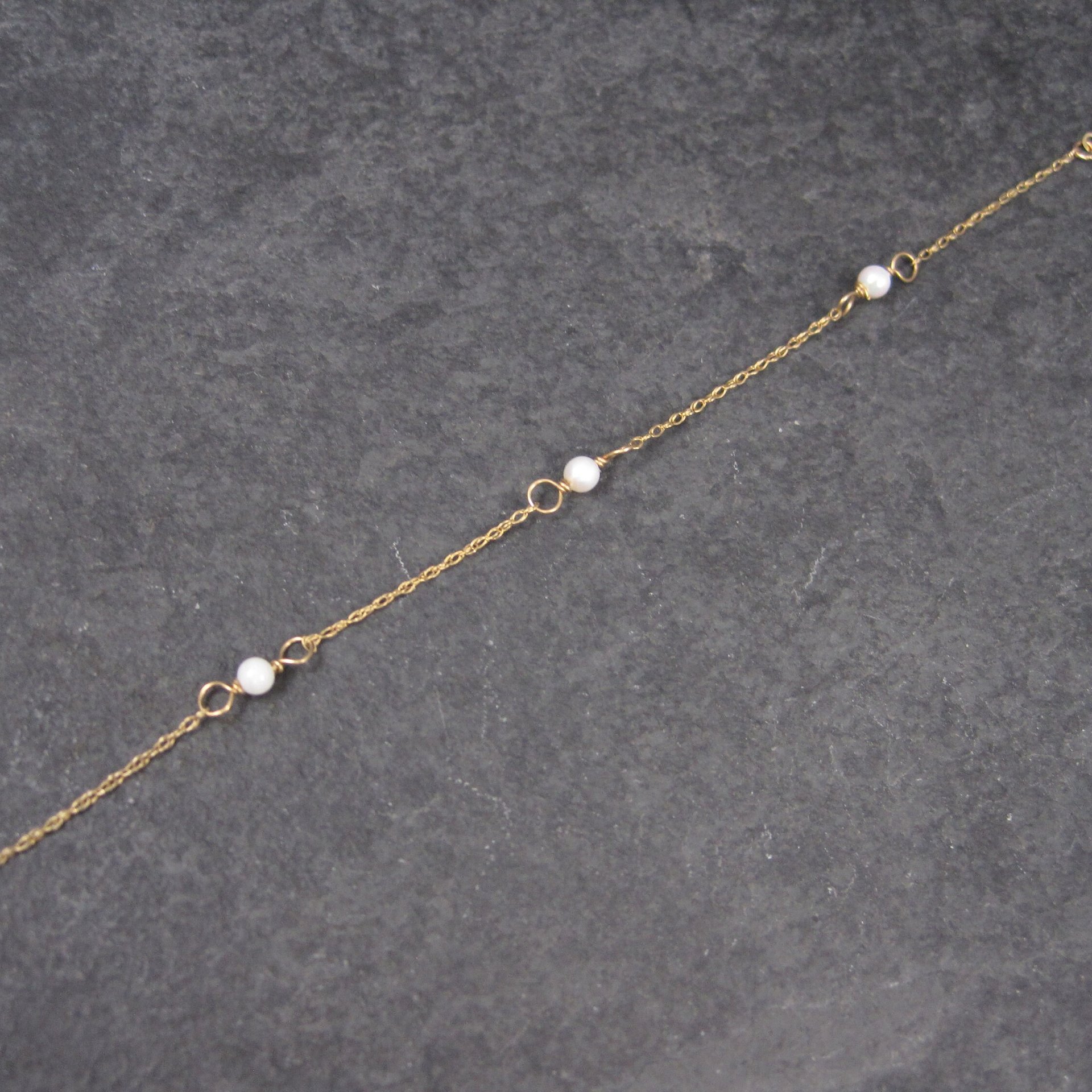 Dainty Vintage 14k Pearl Bracelet 5.5 Inches