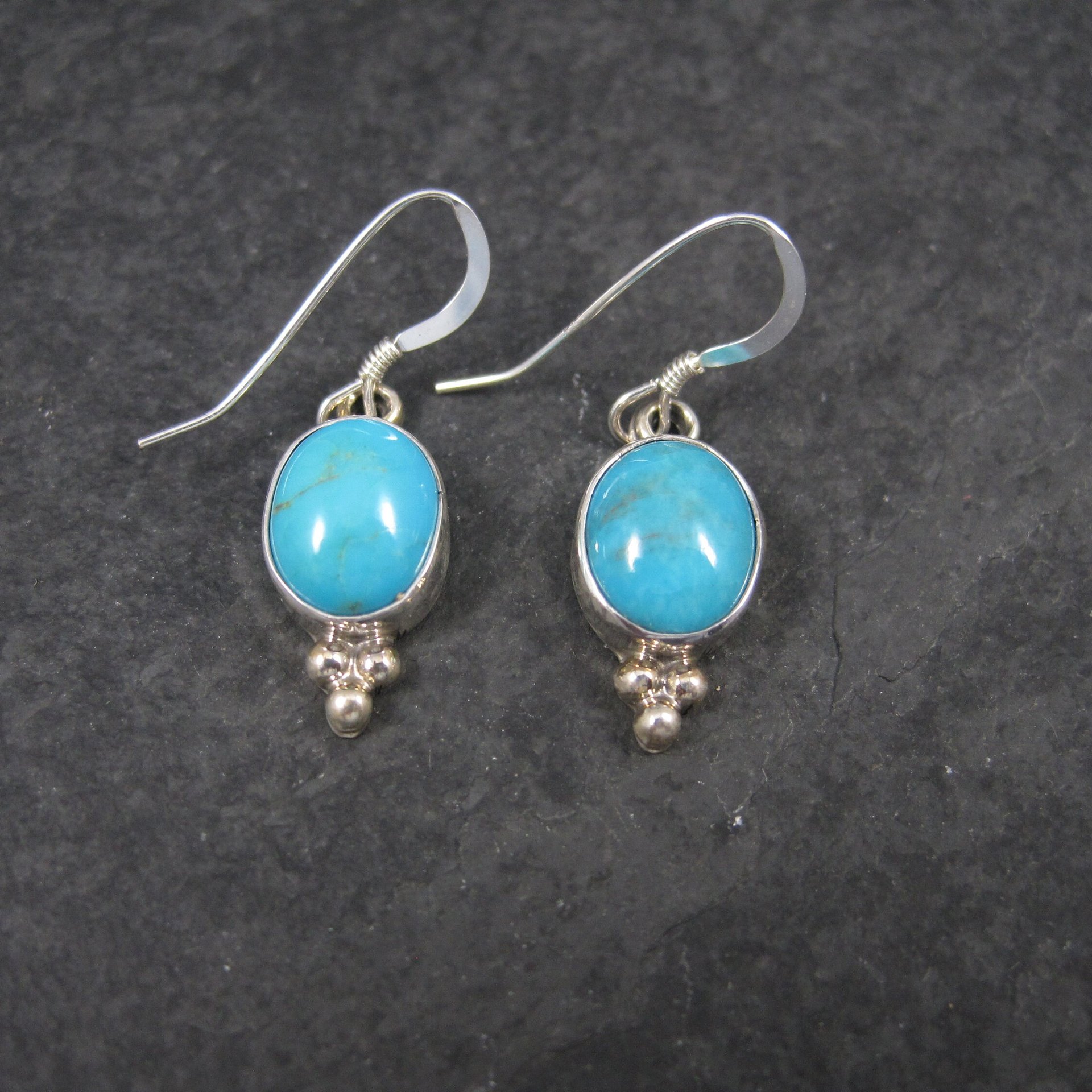 Southwestern Sterling Turquoise Dangle Earrings