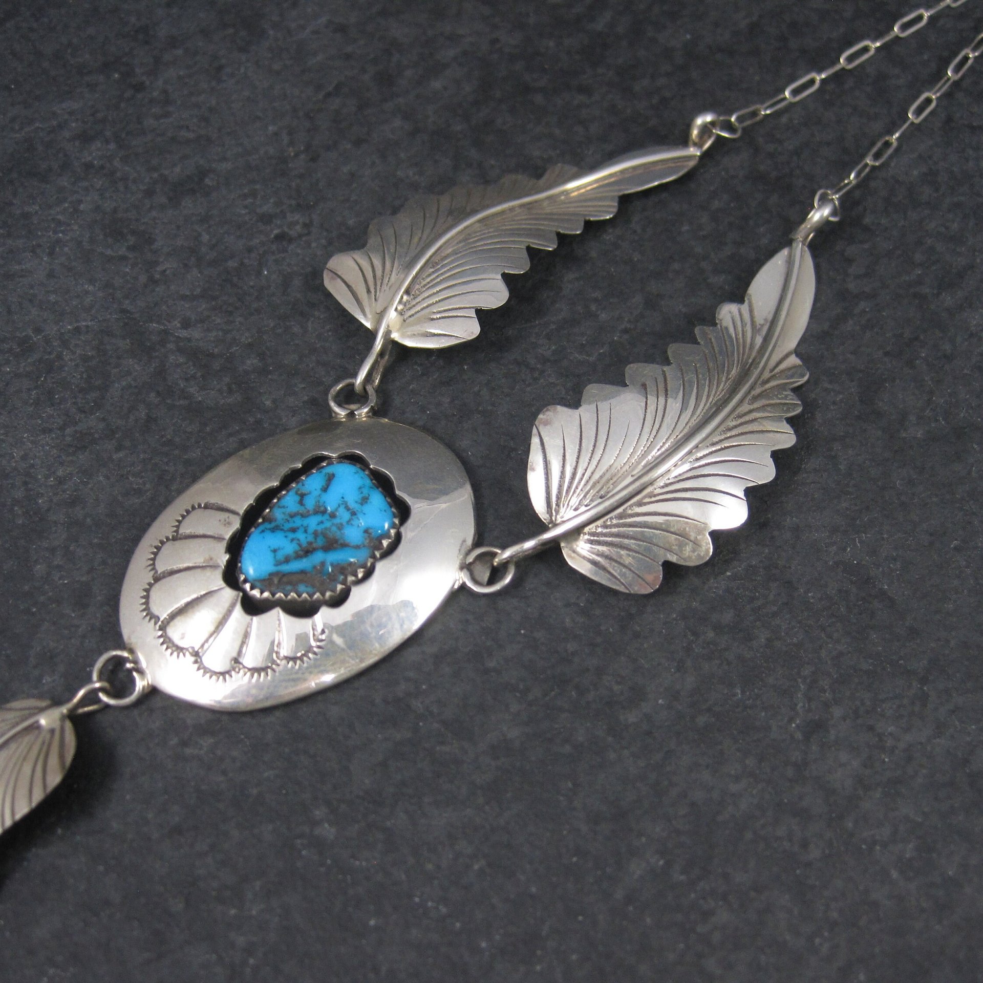 Vintage Navajo Shadowbox Feather Necklace Arnold Maloney