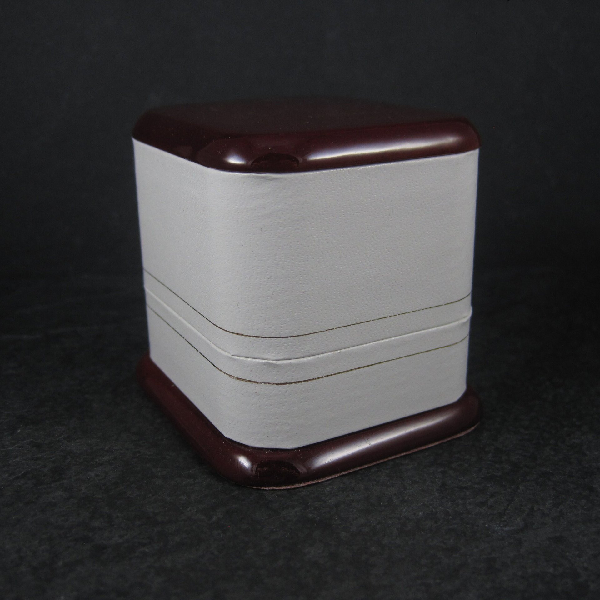 White and Cherry Wood Engagement Ring Box