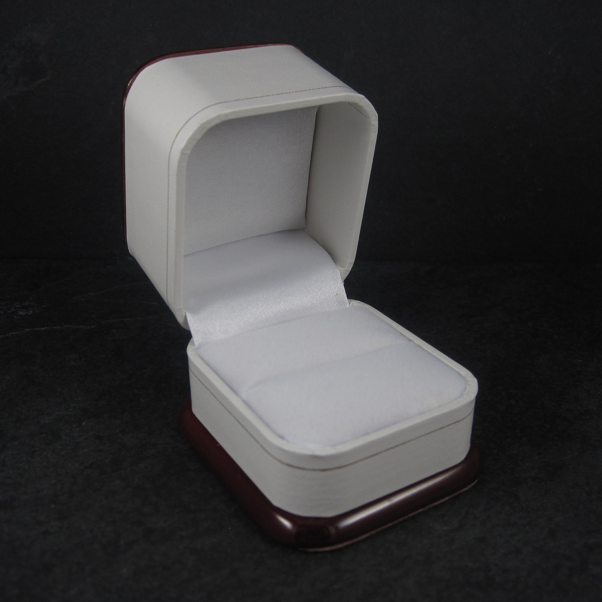 White and Cherry Wood Engagement Ring Box