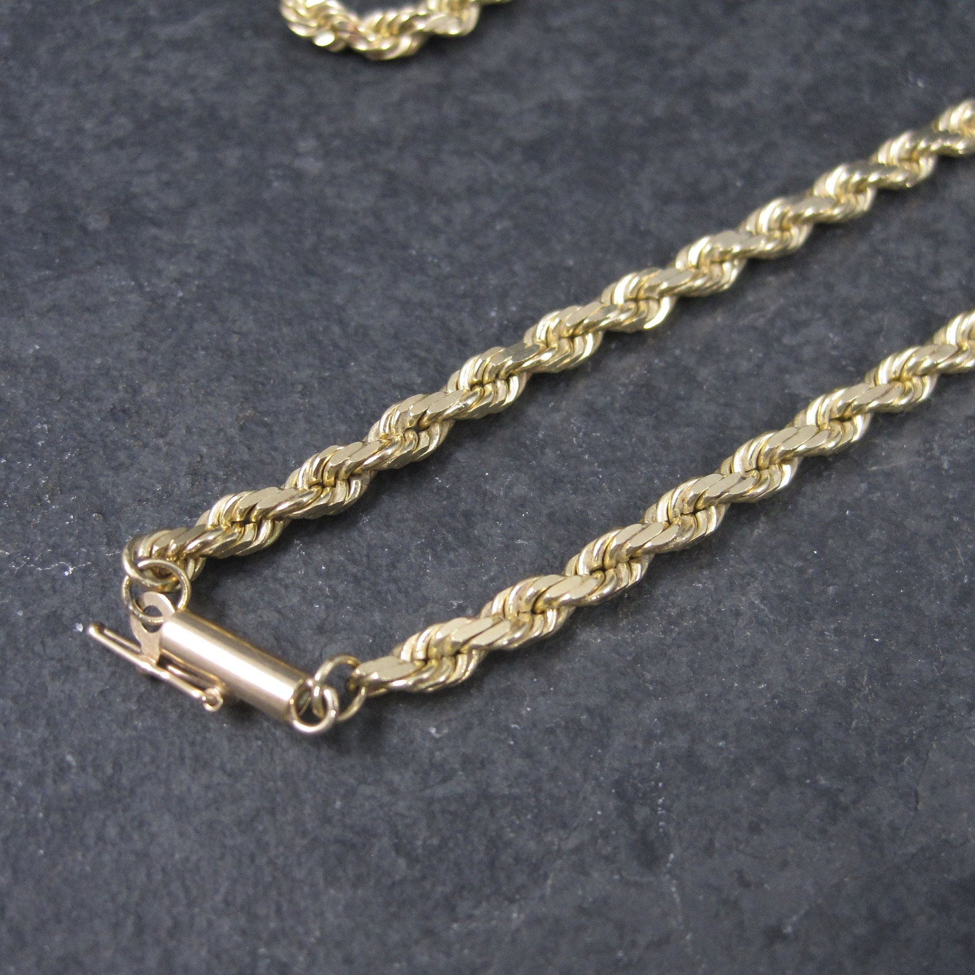 Vintage 14K 3.5mm Rope Chain Necklace 29 Inches 34.3 Grams