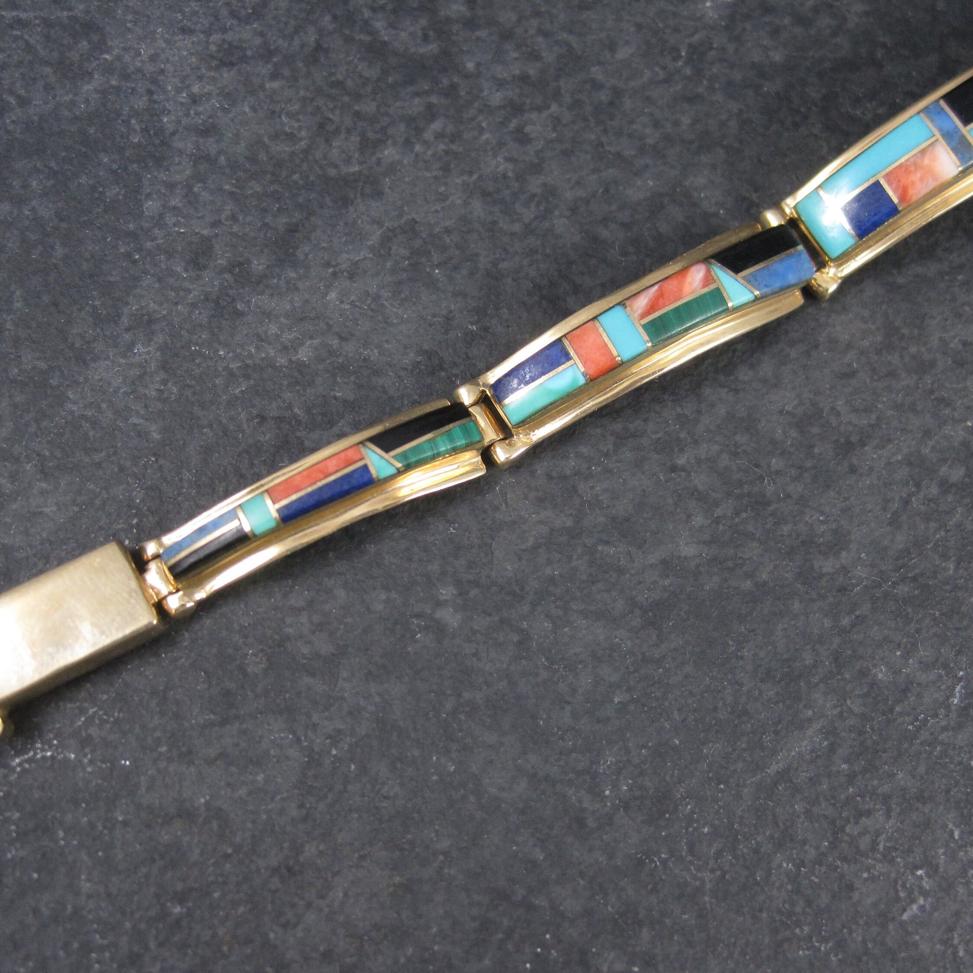 Vintage 14K Inlay Bracelet 8 Inches Cherokee Thomas Barbre