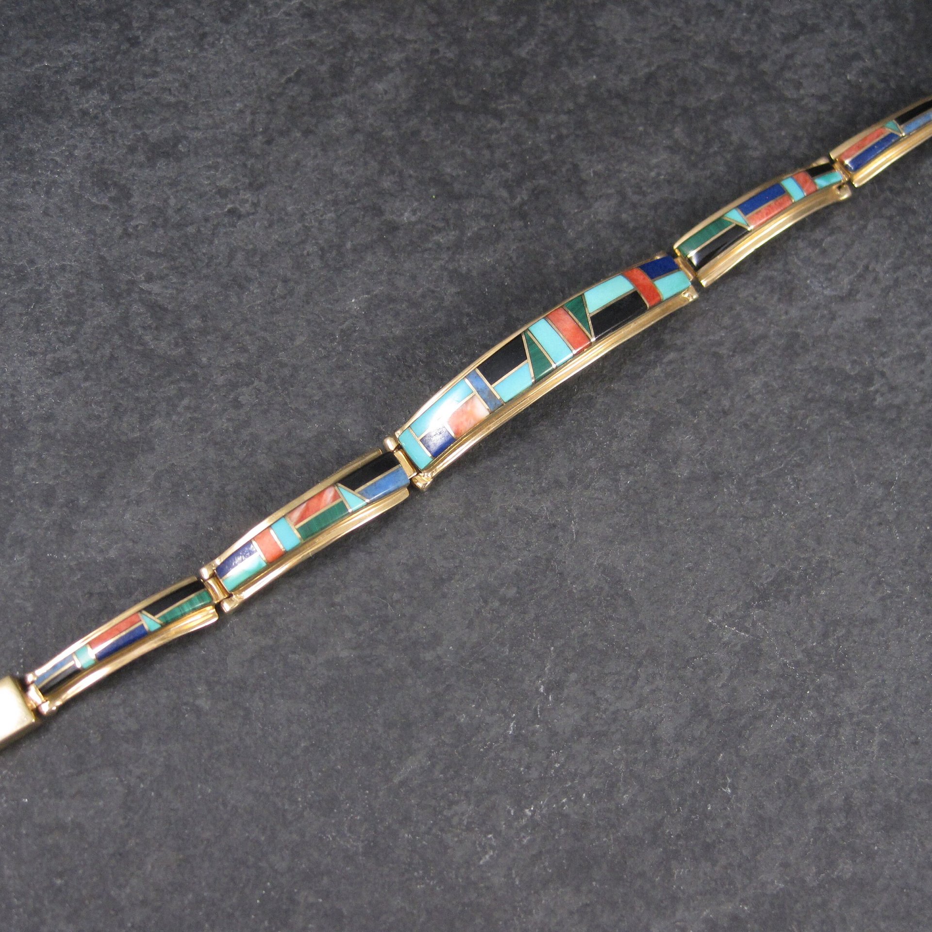 Vintage 14K Inlay Bracelet 8 Inches Cherokee Thomas Barbre