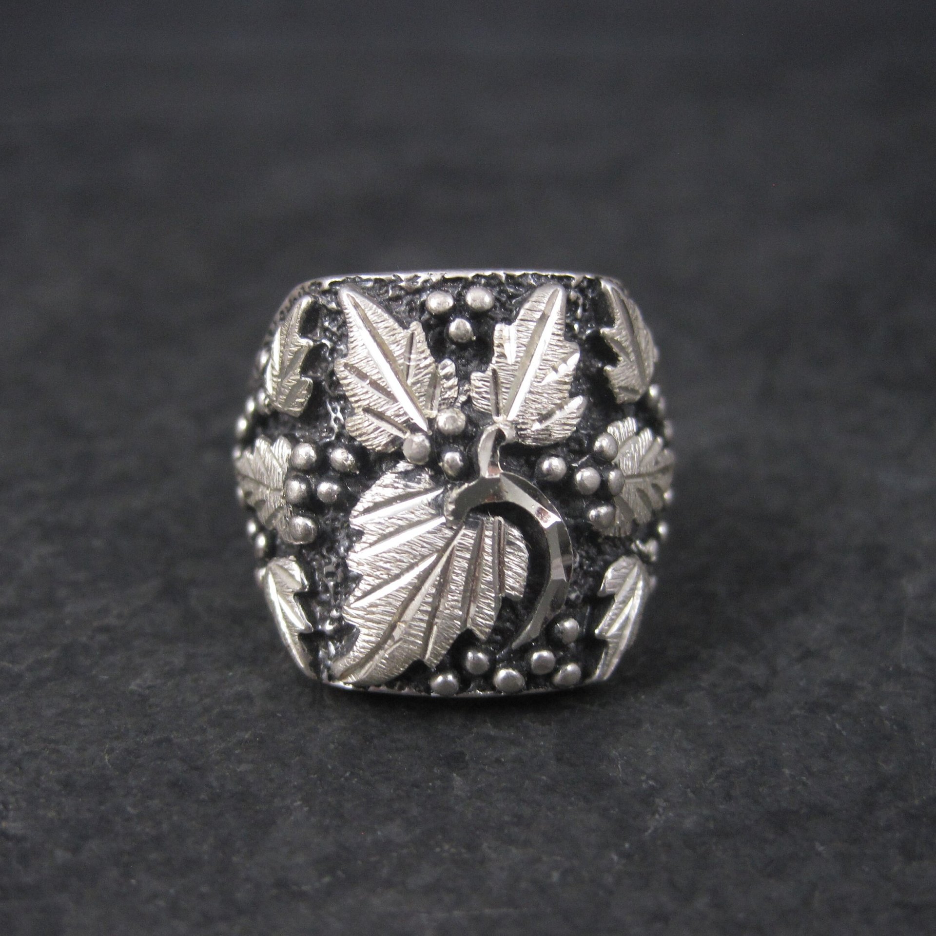Mens Vintage Black Hills Silver Ring