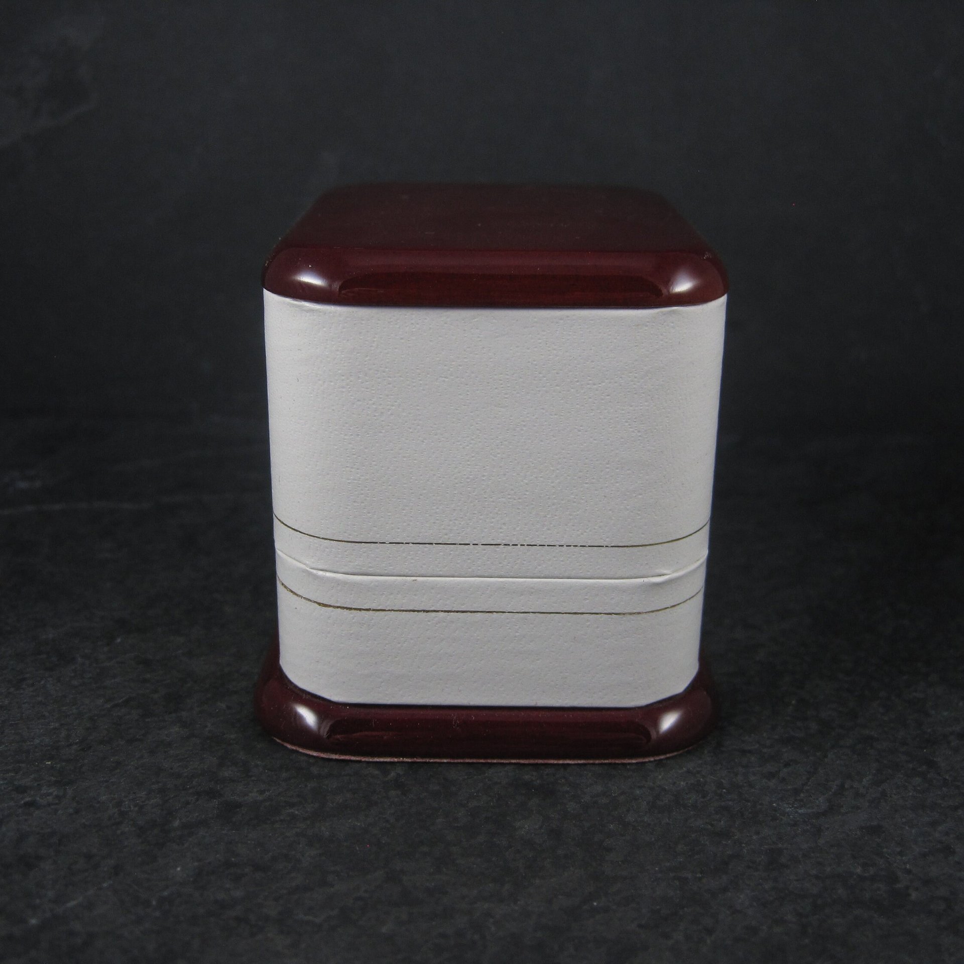 White and Cherry Wood Engagement Ring Box