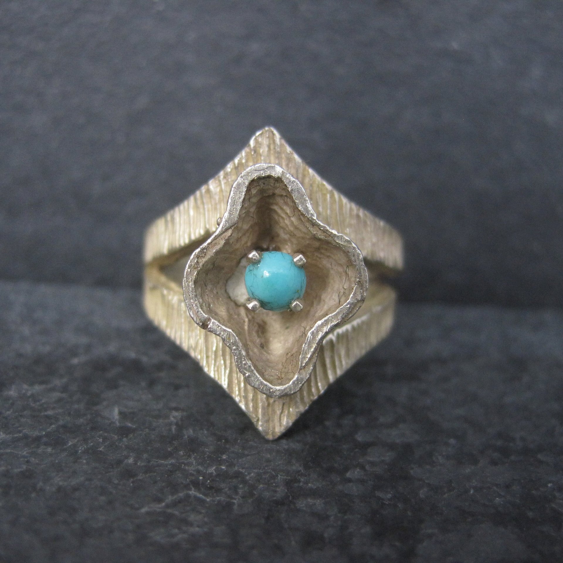 Vintage Southwestern Sterling Turquoise Ring Size 5