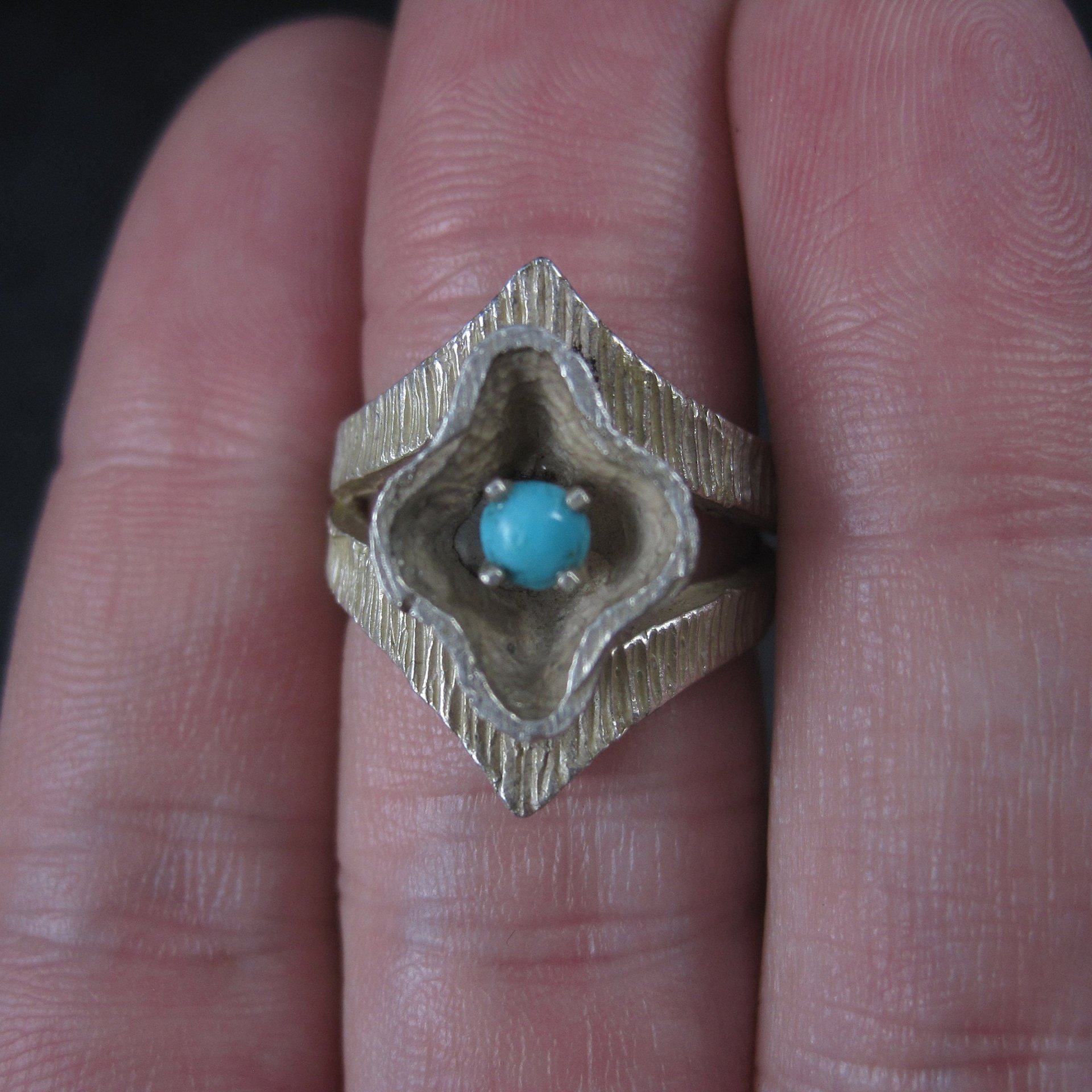 Vintage Southwestern Sterling Turquoise Ring Size 5