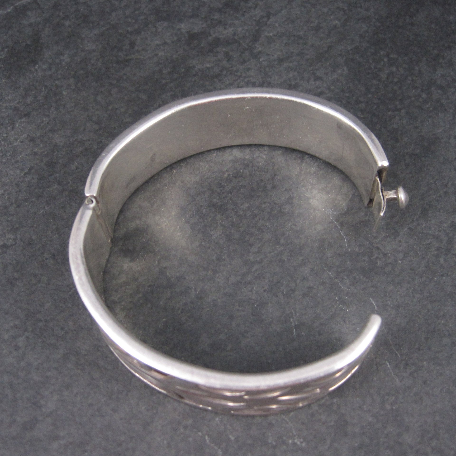 Vintage Mexican Sterling Sun Bangle Bracelet 6.75 Inches