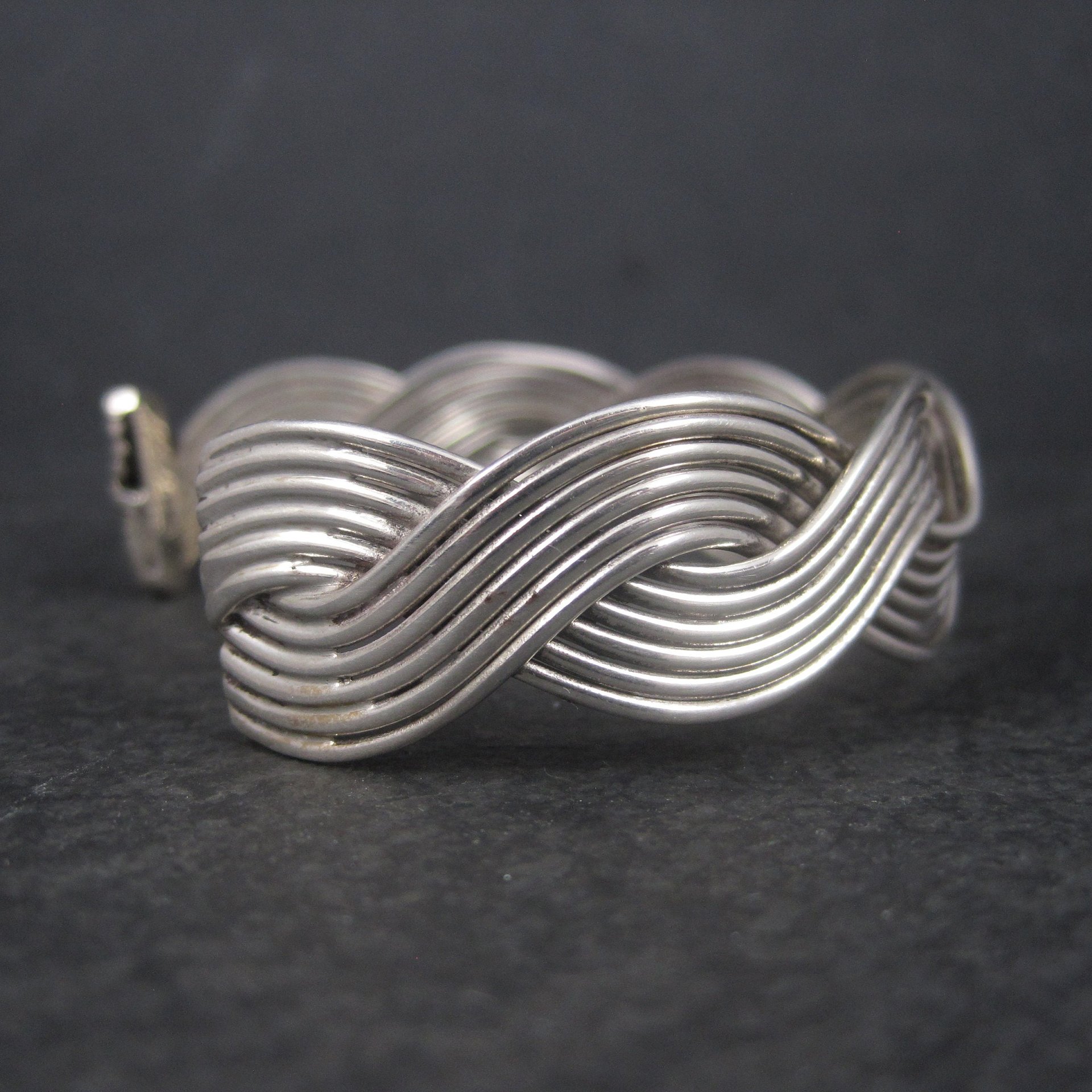 Estate Mexican Sterling Cuff Bracelet 7 Inches