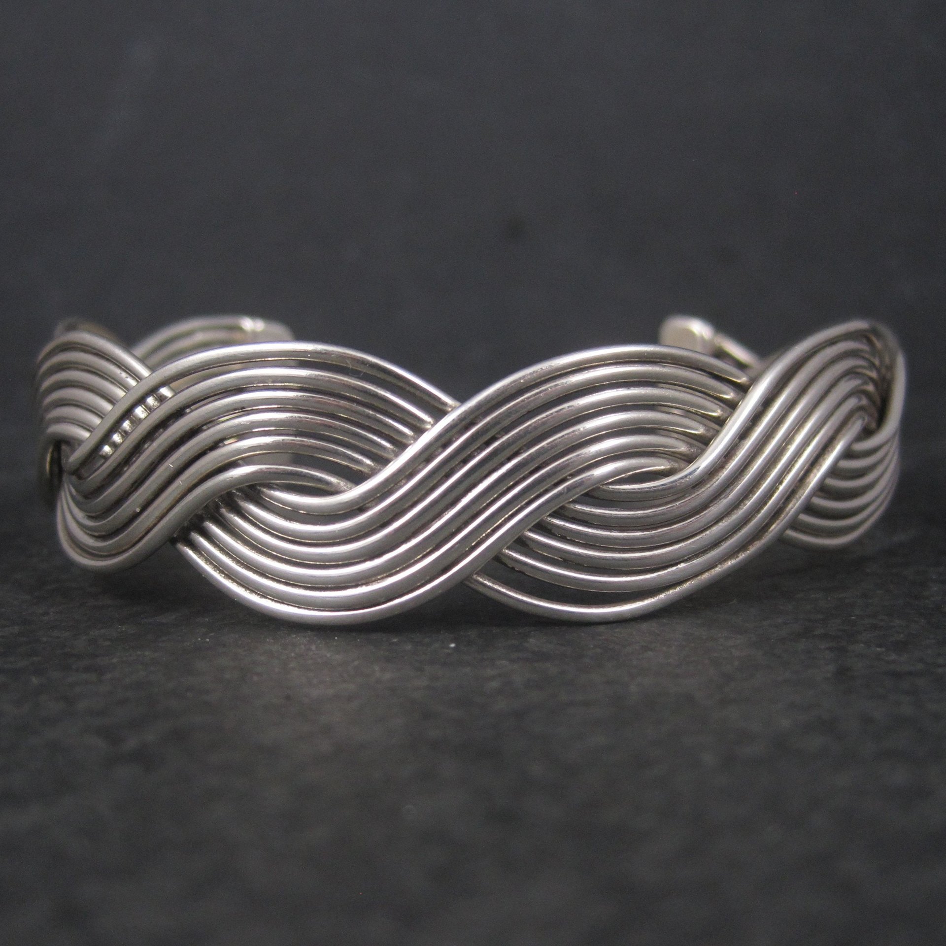 Estate Mexican Sterling Cuff Bracelet 7 Inches