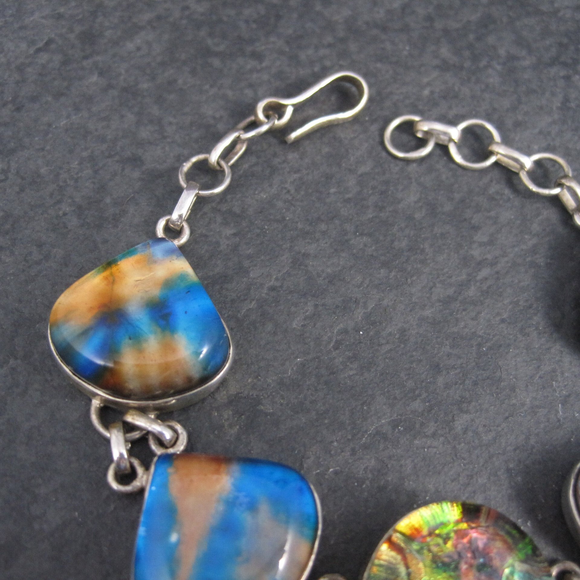 Sterling Silver Dichroic Glass Bracelet