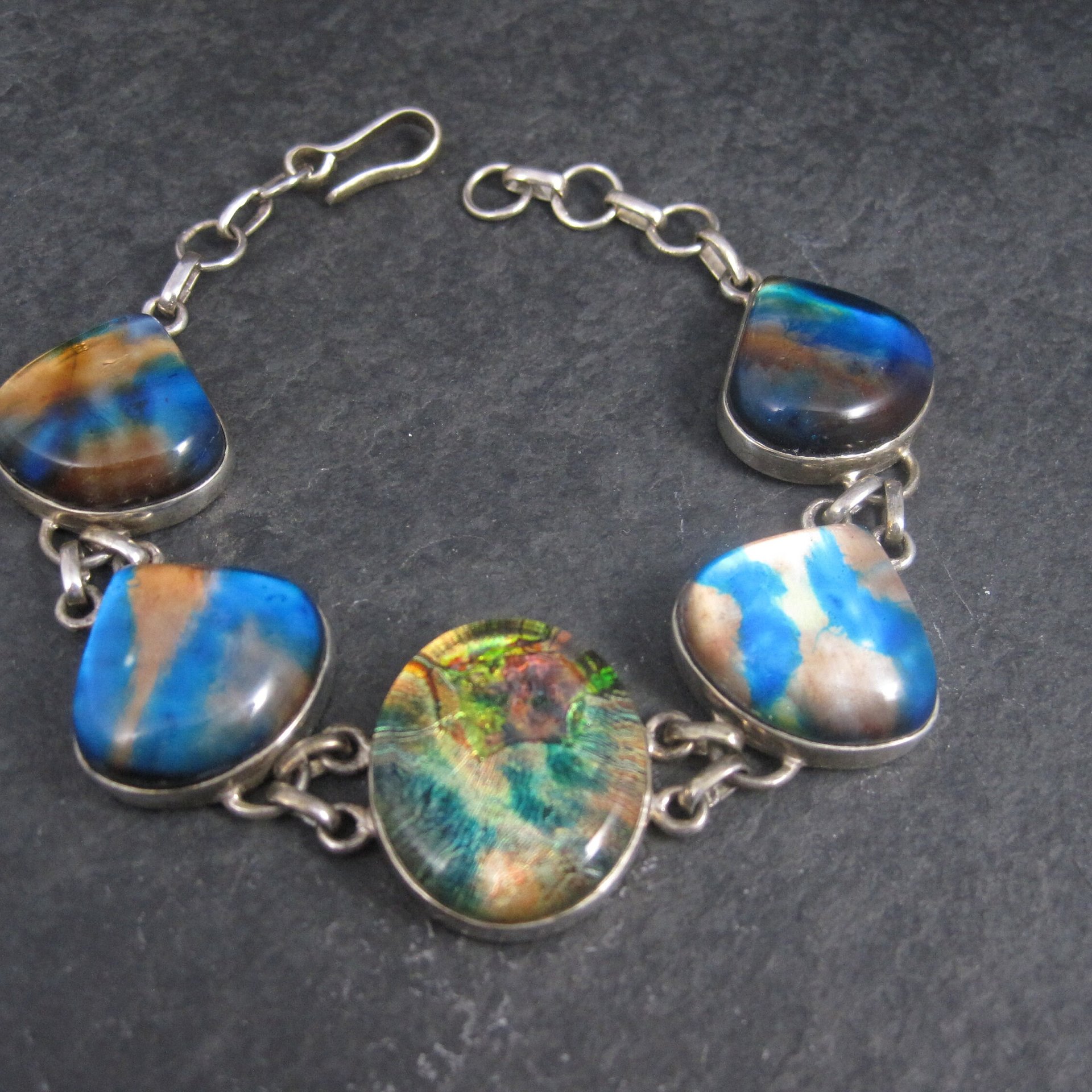 Sterling Silver Dichroic Glass Bracelet