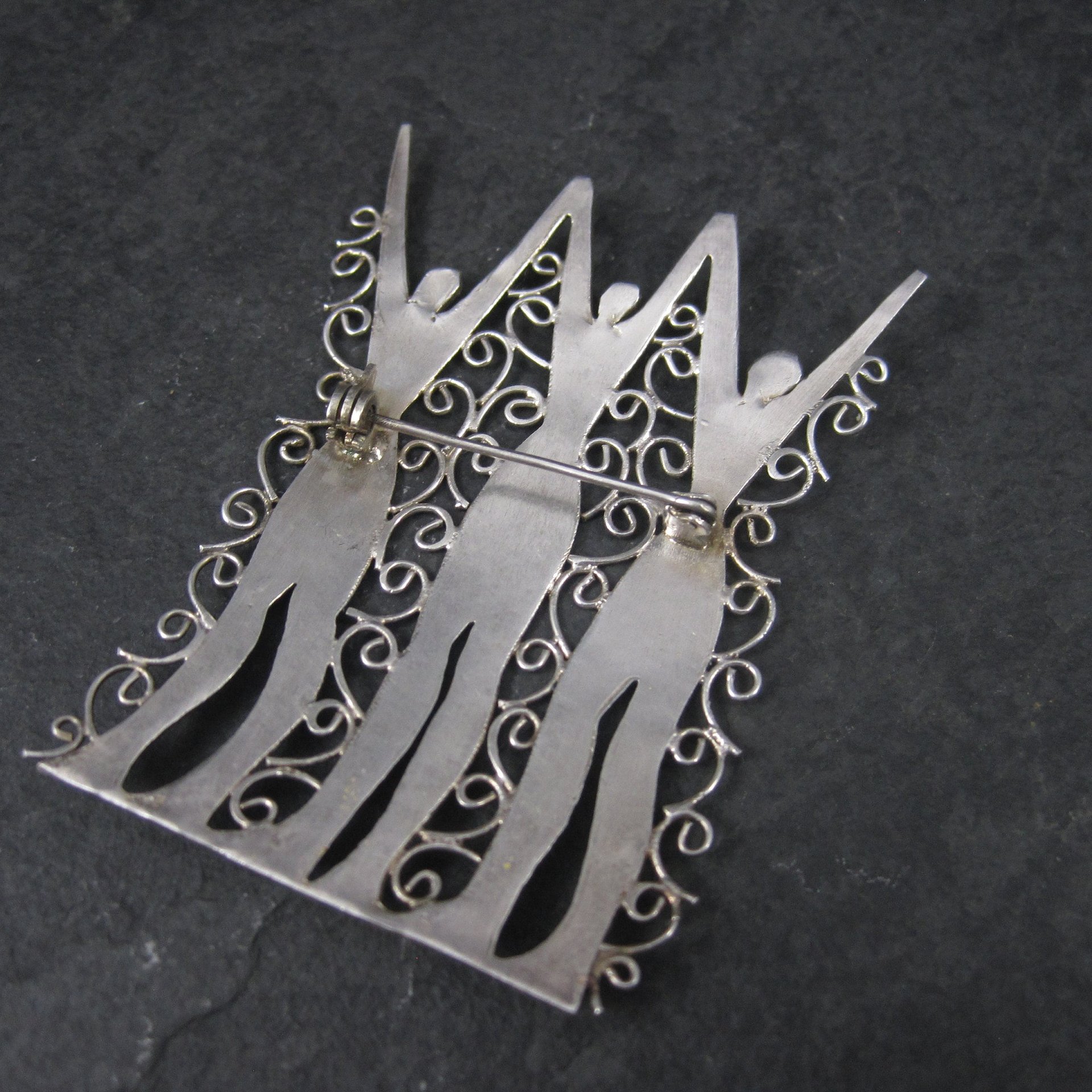 Celebrating Women Brooch Vintage Sterling Silver and Enamel